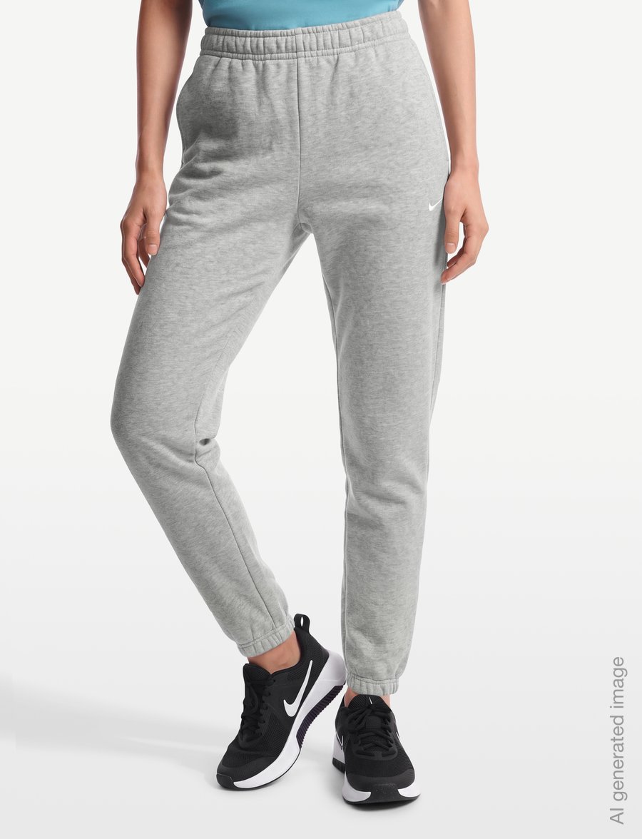 Nike - W NK STDO FLC MW MR STD CF PNT - trainingshosen - dk grey heather/sail - 3