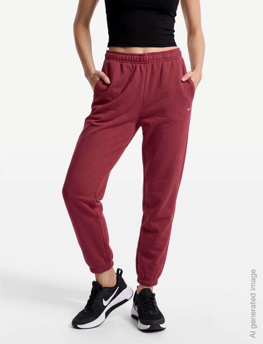 Nike - W NK STDO FLC MW MR STD CF PNT - trainingshosen - pink smoke/sail - 3