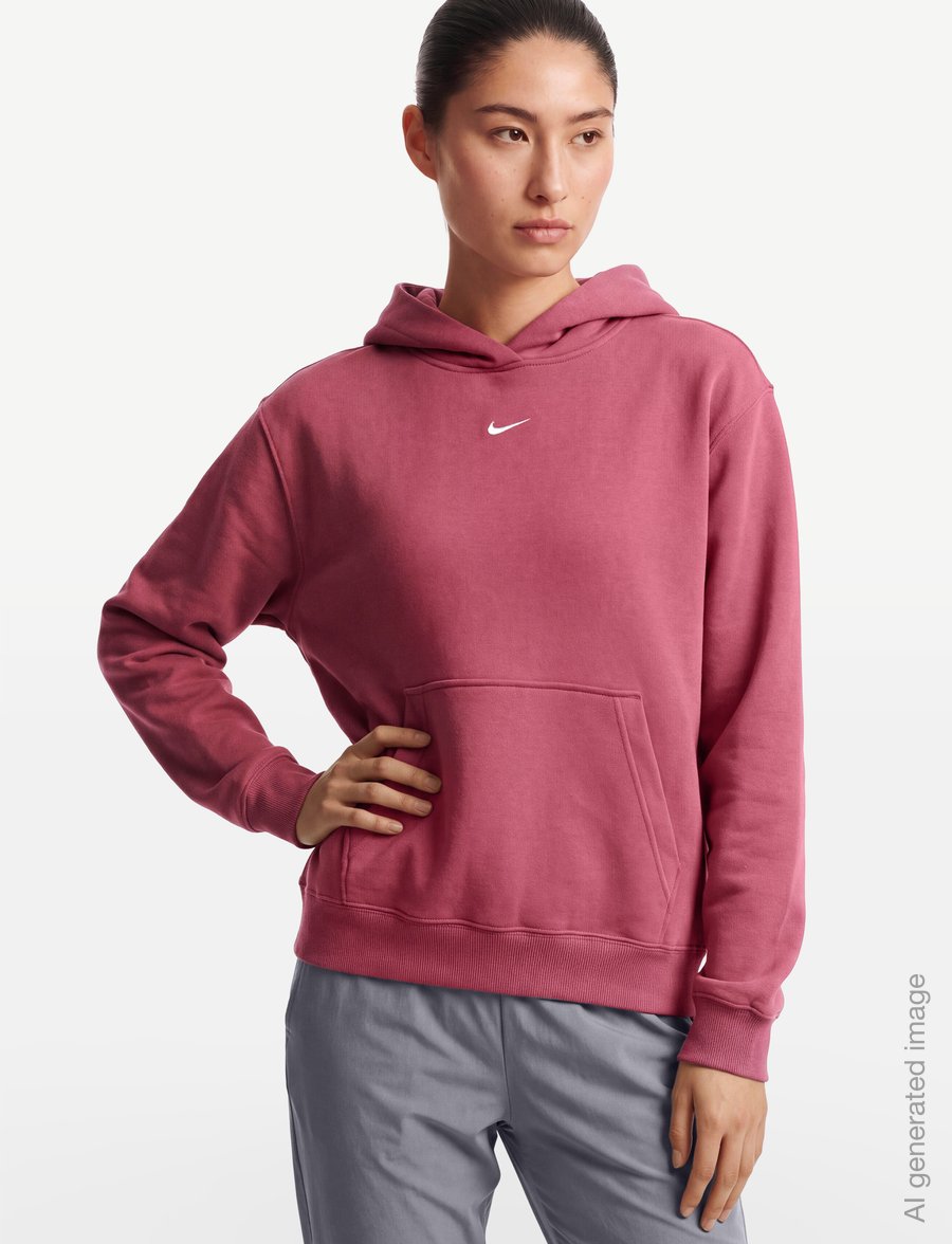 Nike - W NK STDO FLC MW STD PO HDY - kapuutsiga dressipluusid - pink smoke/sail - 3