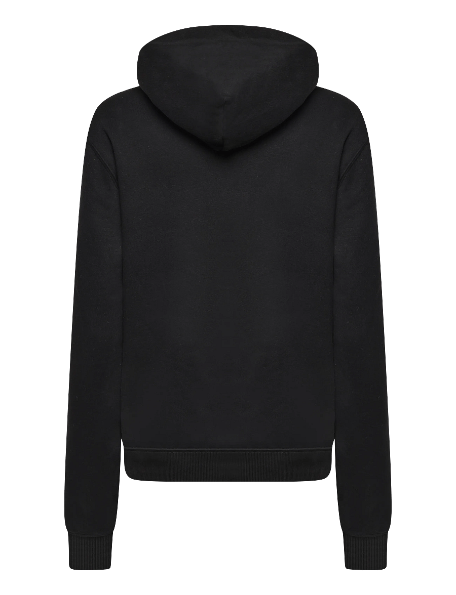 Nike - W NK STDO FLC MW STD PO HDY - sweatshirts - total black/sail - 1