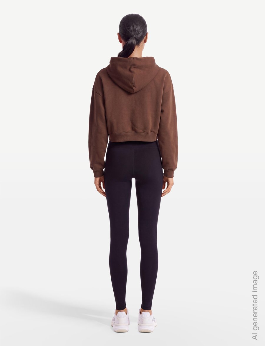 Nike - W NK STDO FLC MW OS CRP FZ HDY - overdele - cacao wow/sail - 4