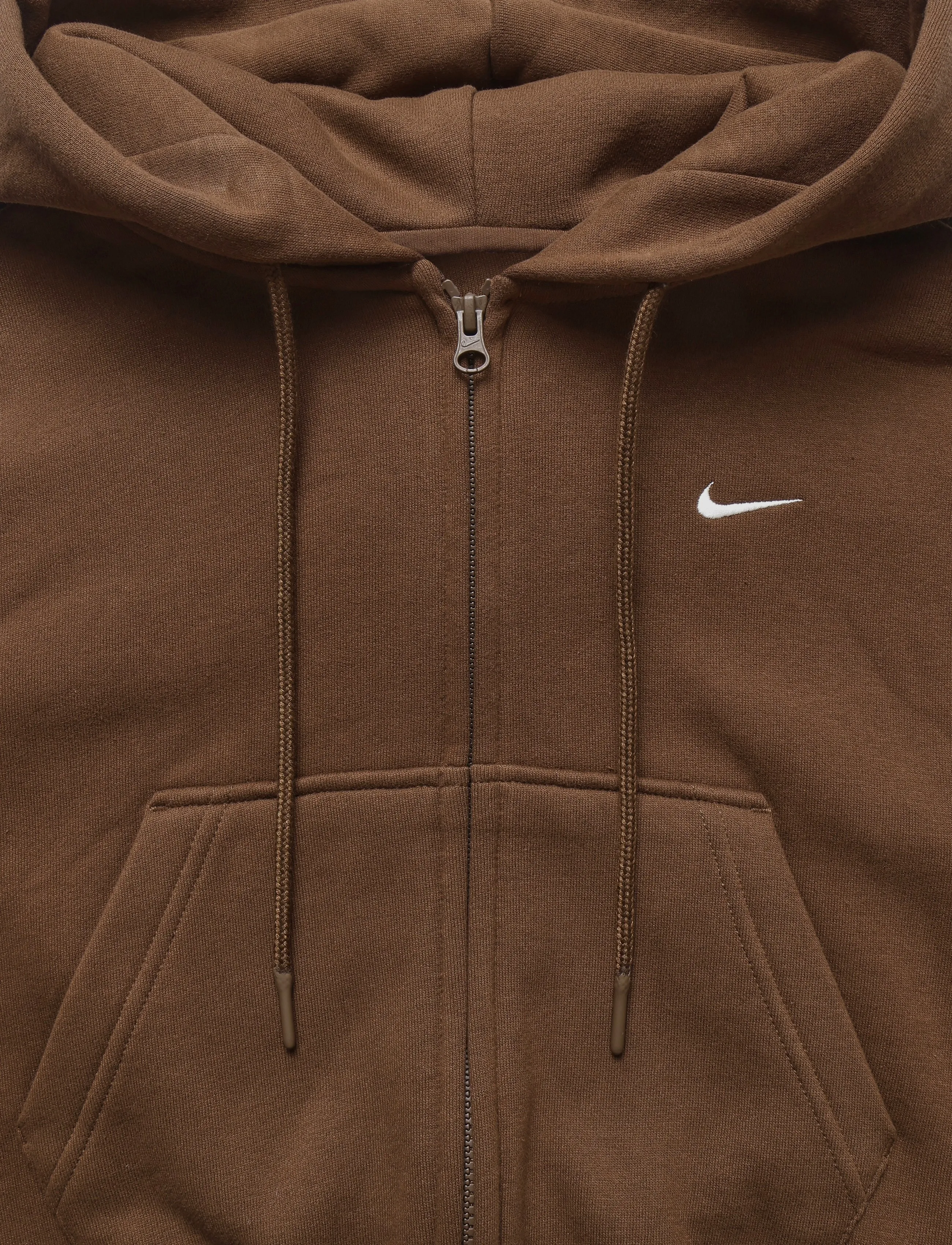 Nike - W NK STDO FLC MW OS CRP FZ HDY - kapuutsiga dressipluusid - cacao wow/sail - 2