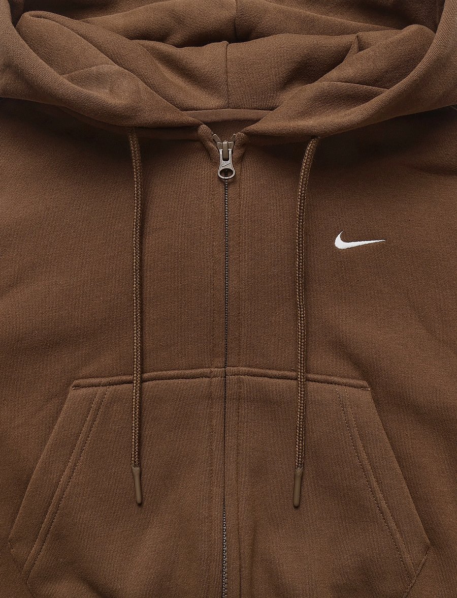 Nike - W NK STDO FLC MW OS CRP FZ HDY - kapuutsiga dressipluusid - cacao wow/sail - 2