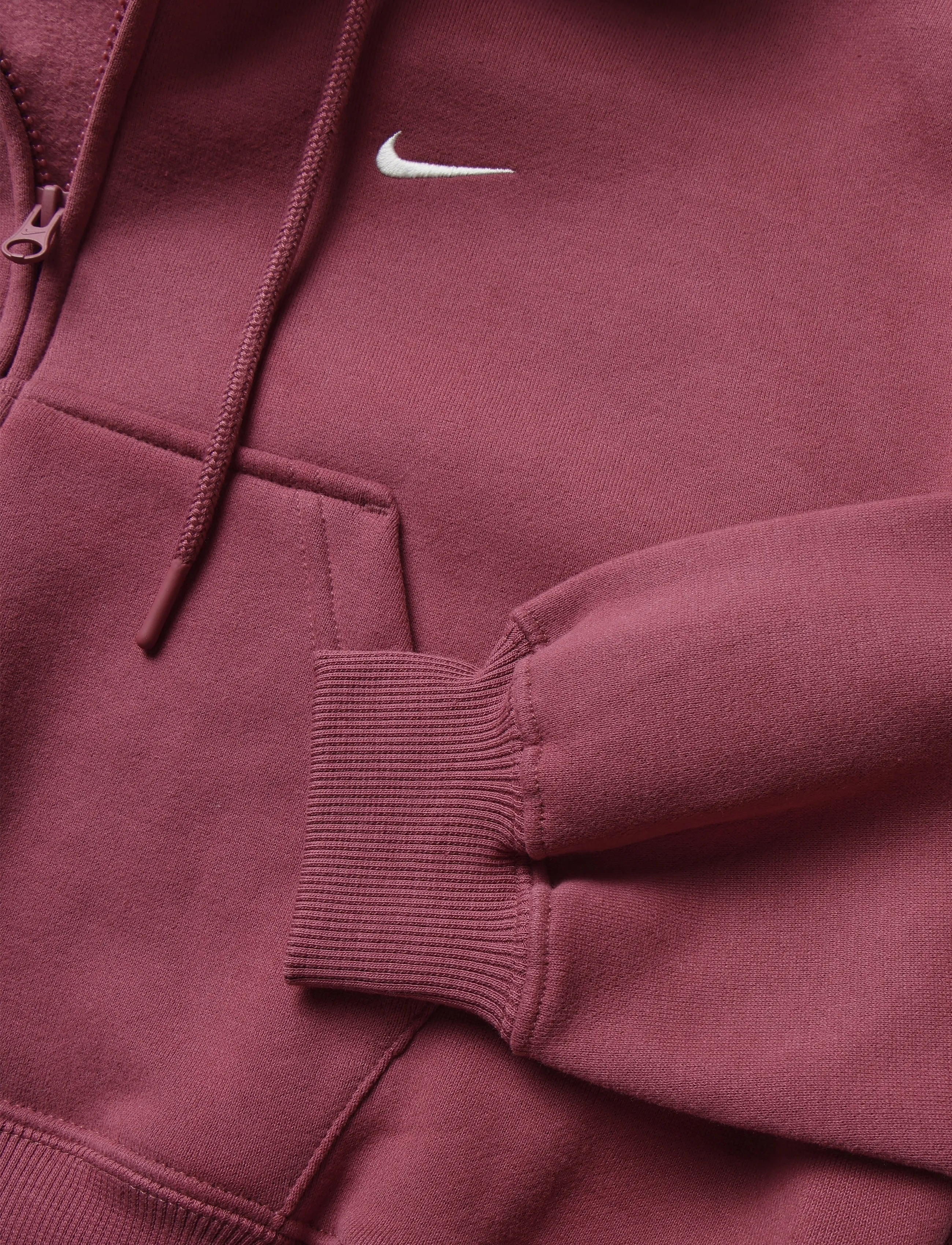 Nike - W NK STDO FLC MW OS CRP FZ HDY - sweatshirts - pink smoke/sail - 3