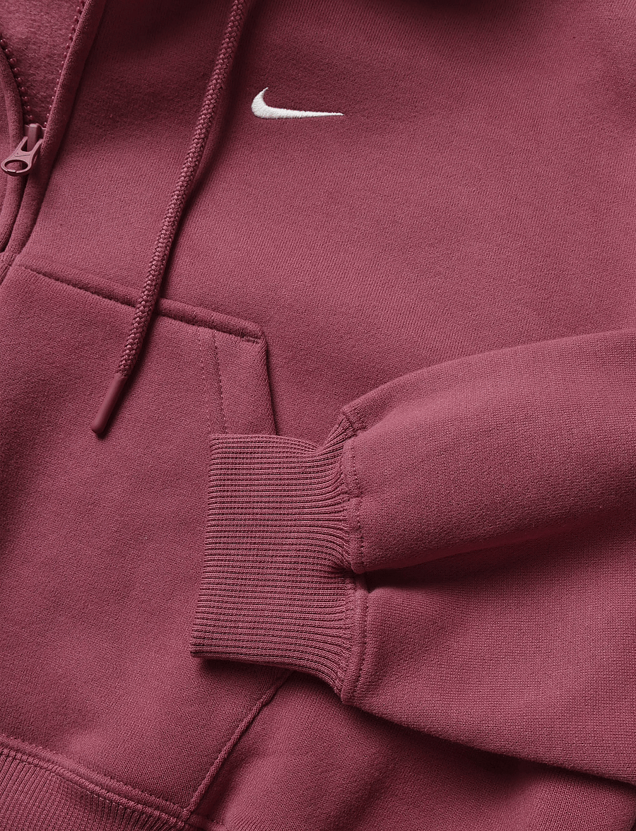 Nike - W NK STDO FLC MW OS CRP FZ HDY - sweatshirts - pink smoke/sail - 3