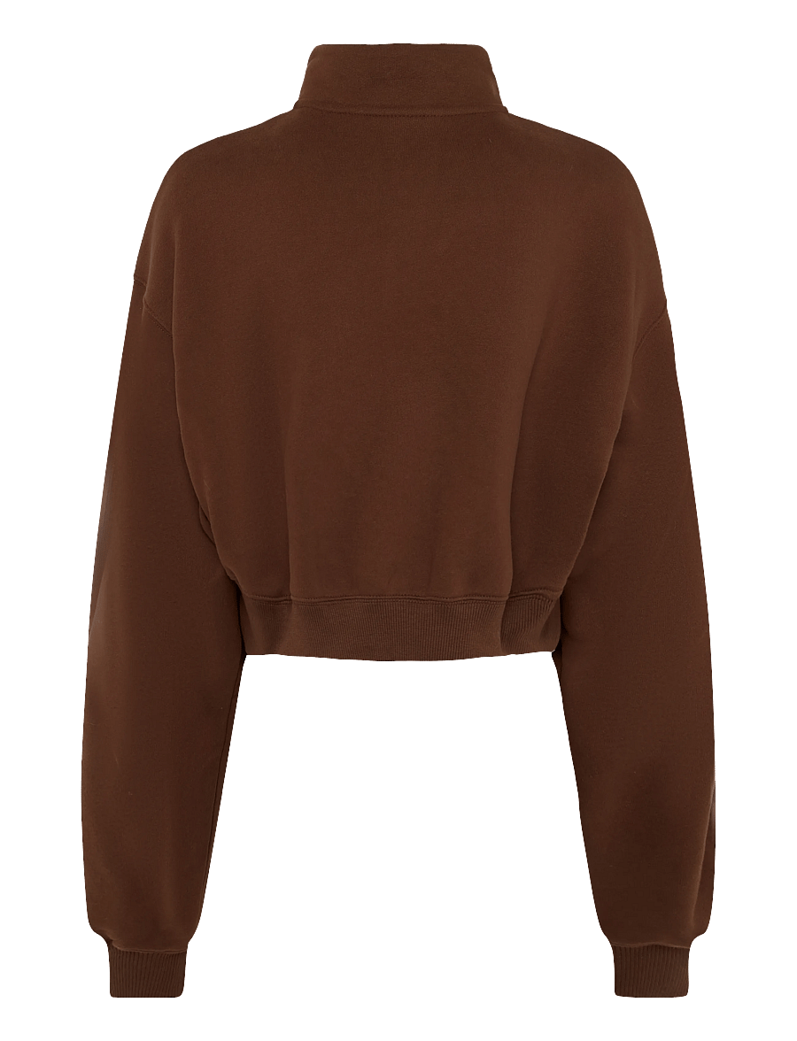 Nike - Nike Studio Fleece Medium Weight Oversized Crop Top - langærmede t-shirts - cacao wow/sail - 1