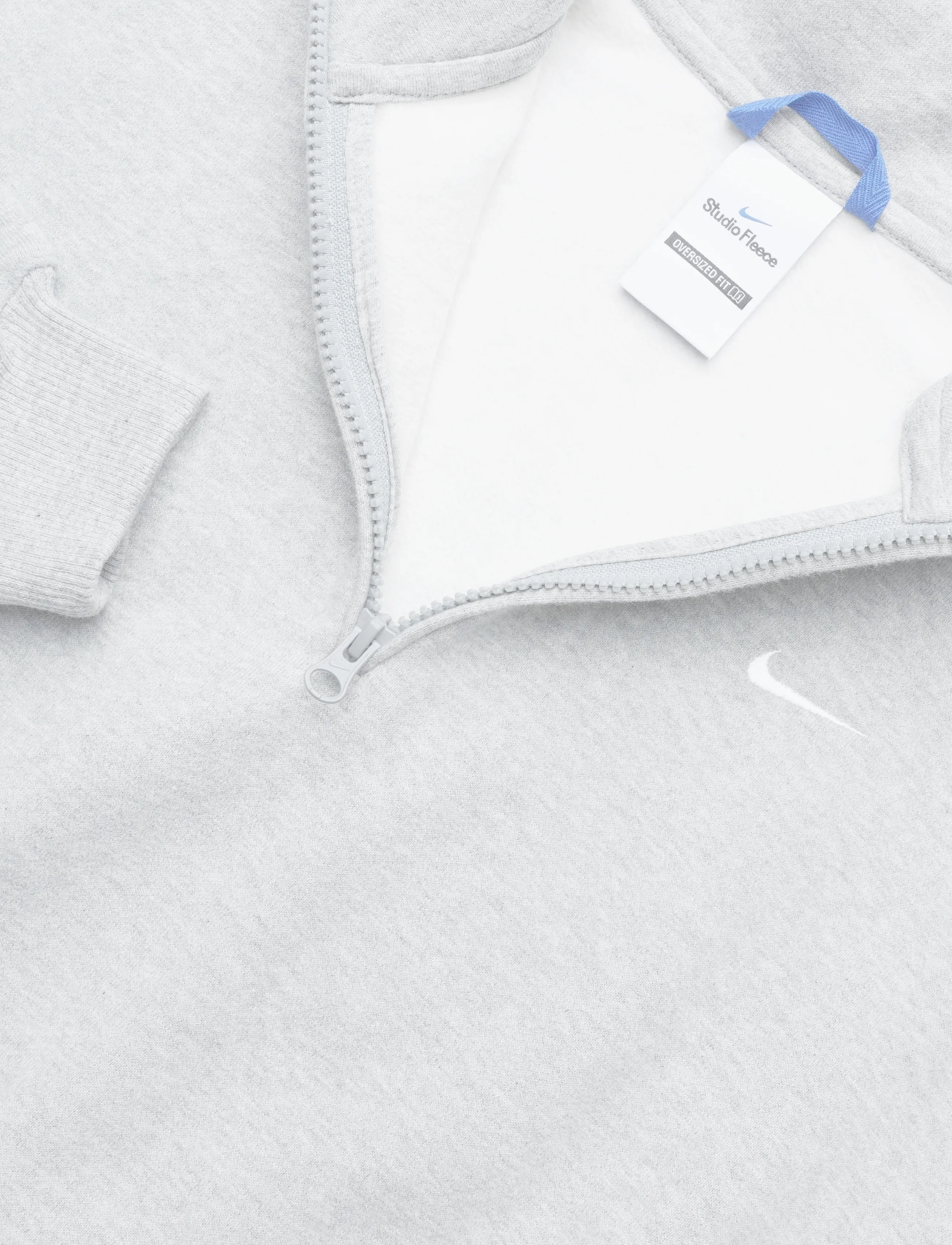 Nike - W NK STDO FLC MW OS CROP QZ - dk grey heather/sail - 2