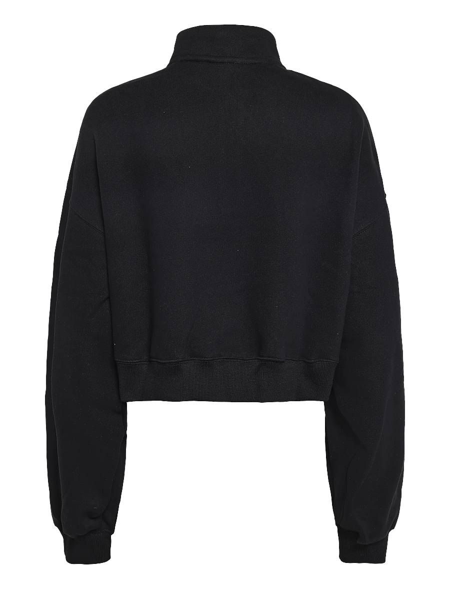 Nike - Nike Studio Fleece Medium Weight Oversized Crop Top - longsleeved tops - total black/sail - 1