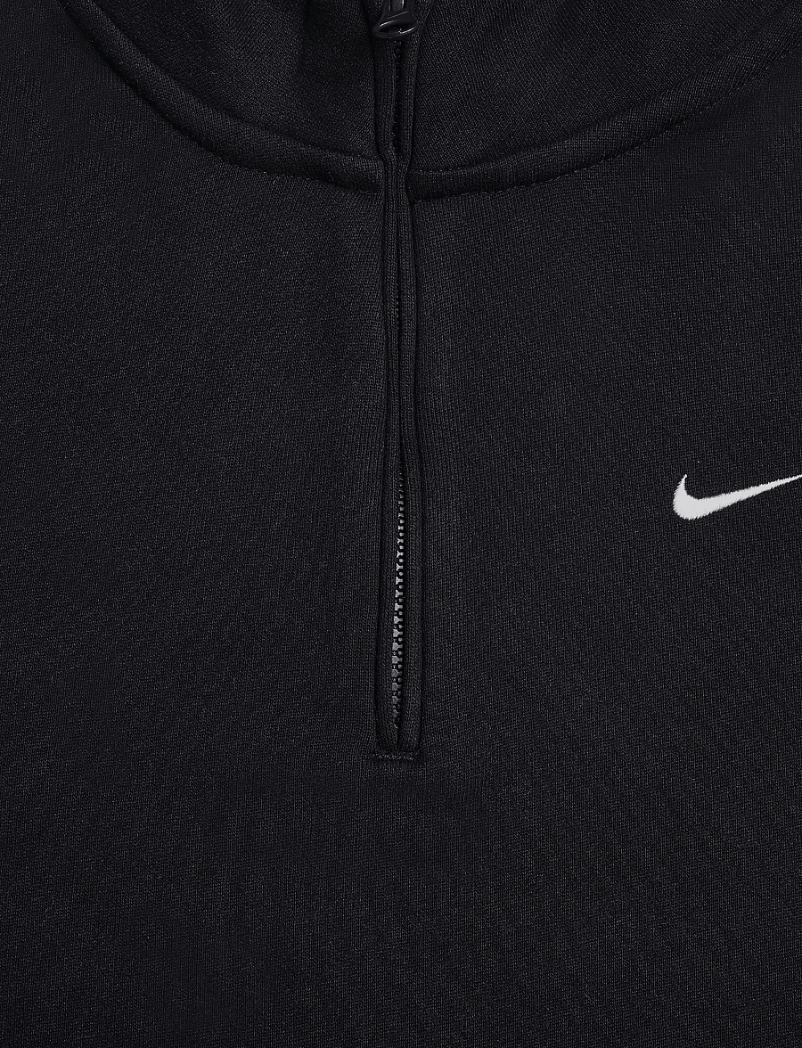 Nike - Nike Studio Fleece Medium Weight Oversized Crop Top - longsleeved tops - total black/sail - 2