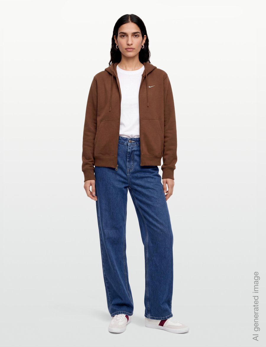 Nike - W NK STDO FLC MW STD FZ HDY - overdele - cacao wow/sail - 0