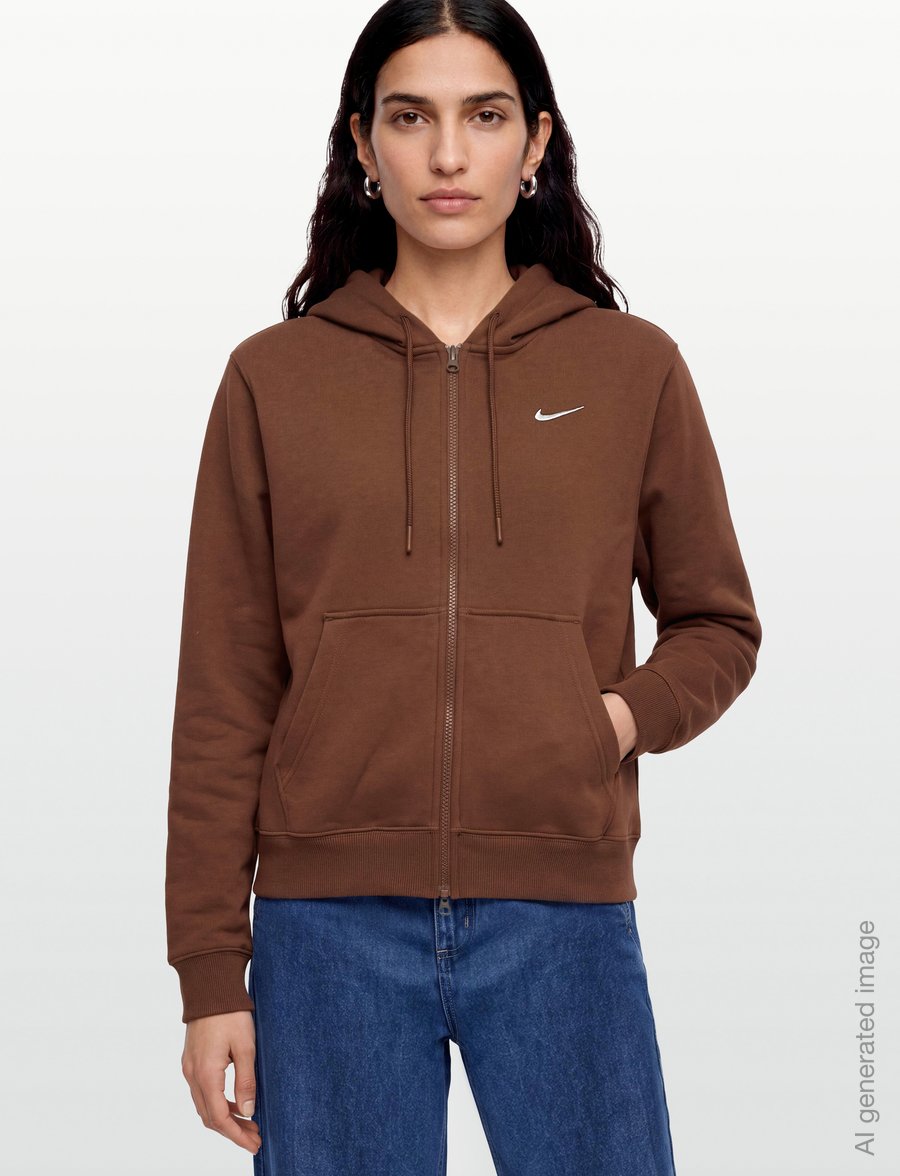 Nike - W NK STDO FLC MW STD FZ HDY - overdele - cacao wow/sail - 3