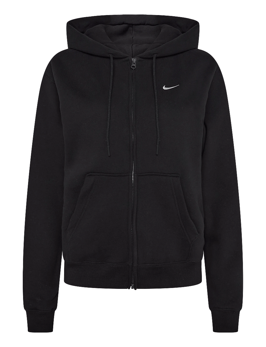 Nike - W NK STDO FLC MW STD FZ HDY - kapuutsiga dressipluusid - total black/sail - 0