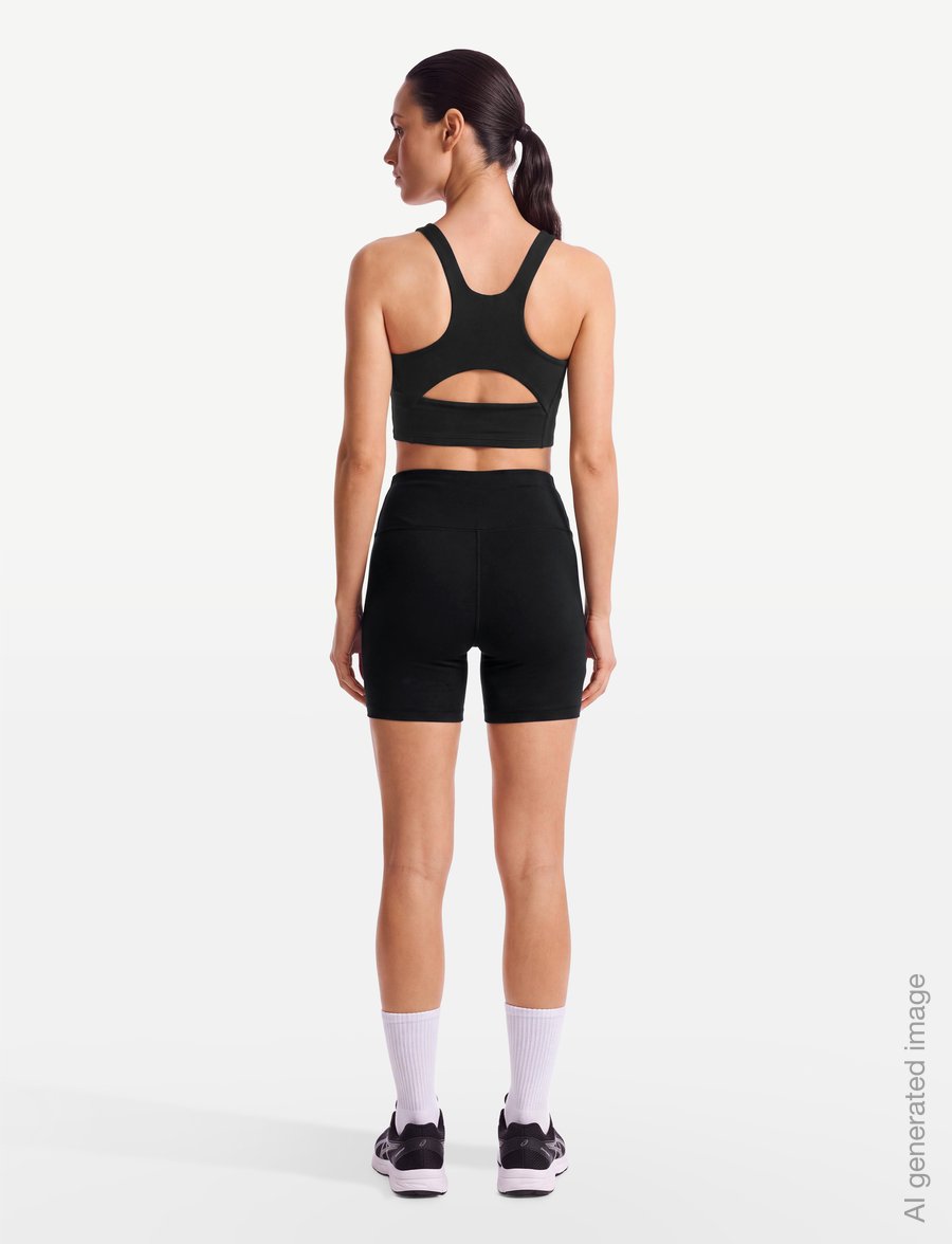 Nike - Nike Dri-Fit One High Waist 5In Short - träningsshorts - black/white - 4