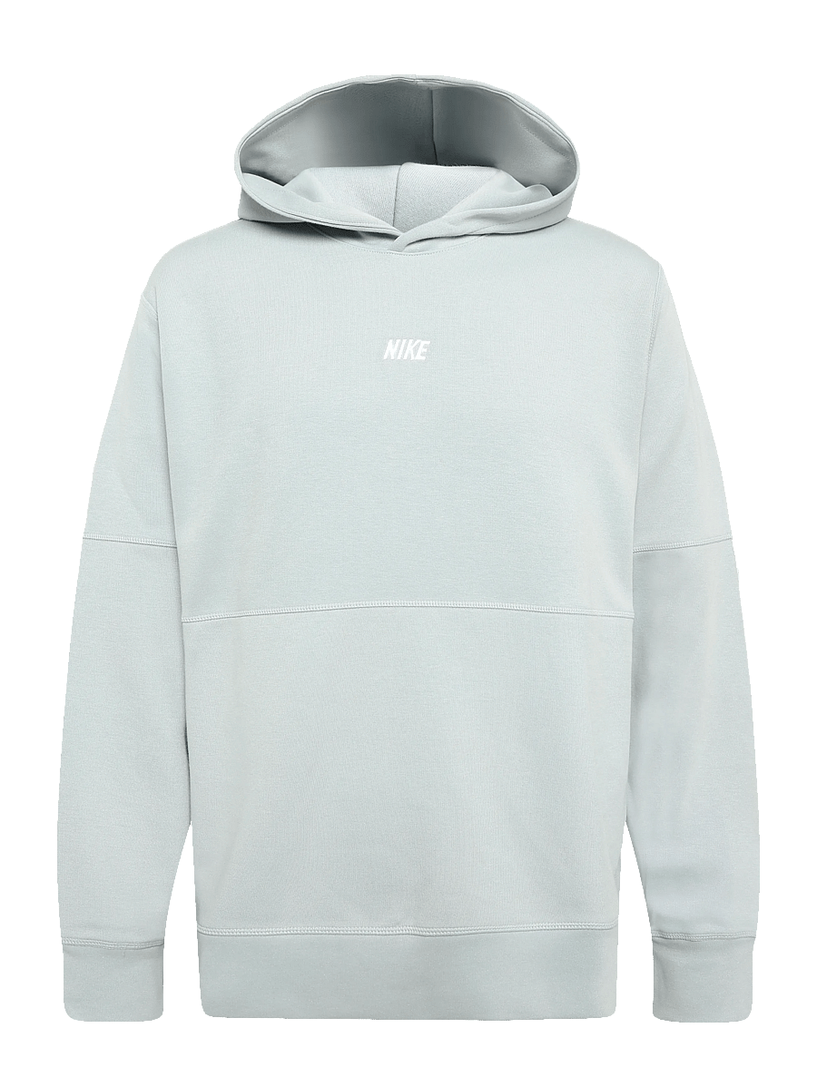 Nike - M NK CLUB VARSITY HOODIE - sweatshirts - lt smoke grey/lt smoke grey/wh - 0
