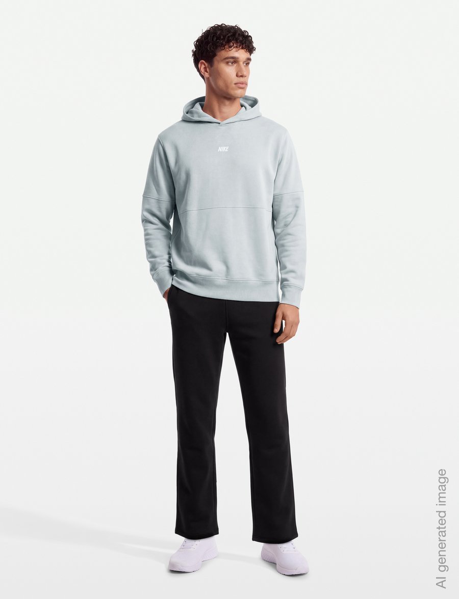 Nike - NIKE CLUB VARSITY HOODIE - sweatshirts - lt smoke grey/lt smoke grey/wh - 0