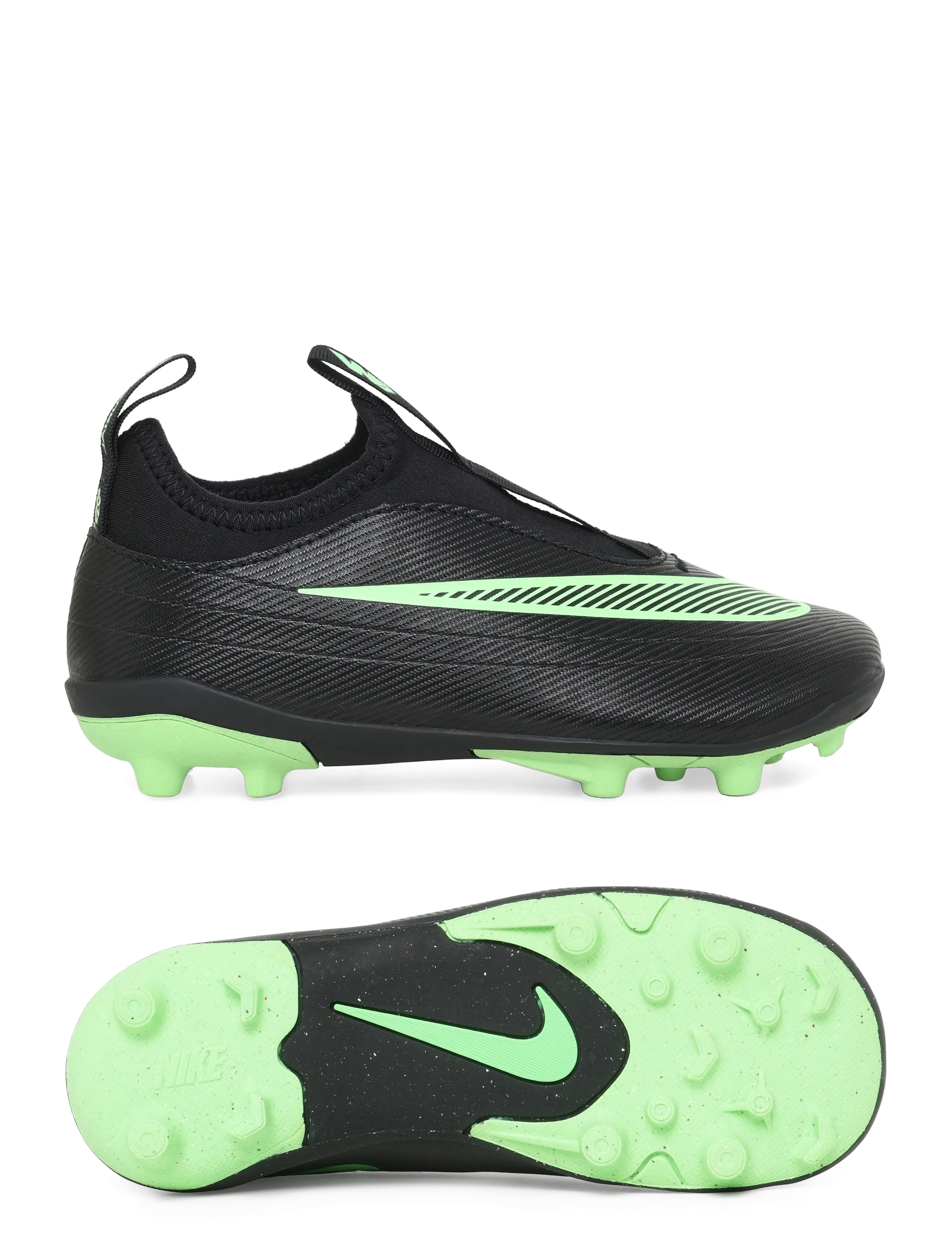Nike JR VAPOR 17 CLUB FLEX MG PS - Fußballschuhe - BLACK/ILLUSION GREEN-BLACK / black