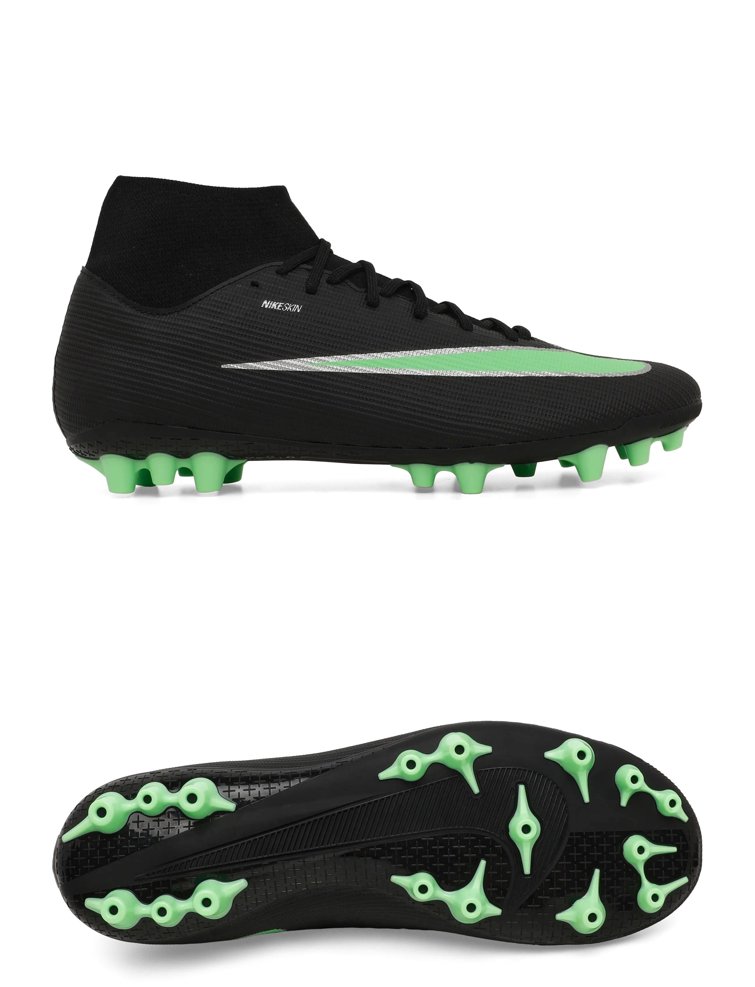Nike SUPERFLY 11 ACADEMY AG - Football boots - BLACK/ILLUSION GREEN-BLACK / black