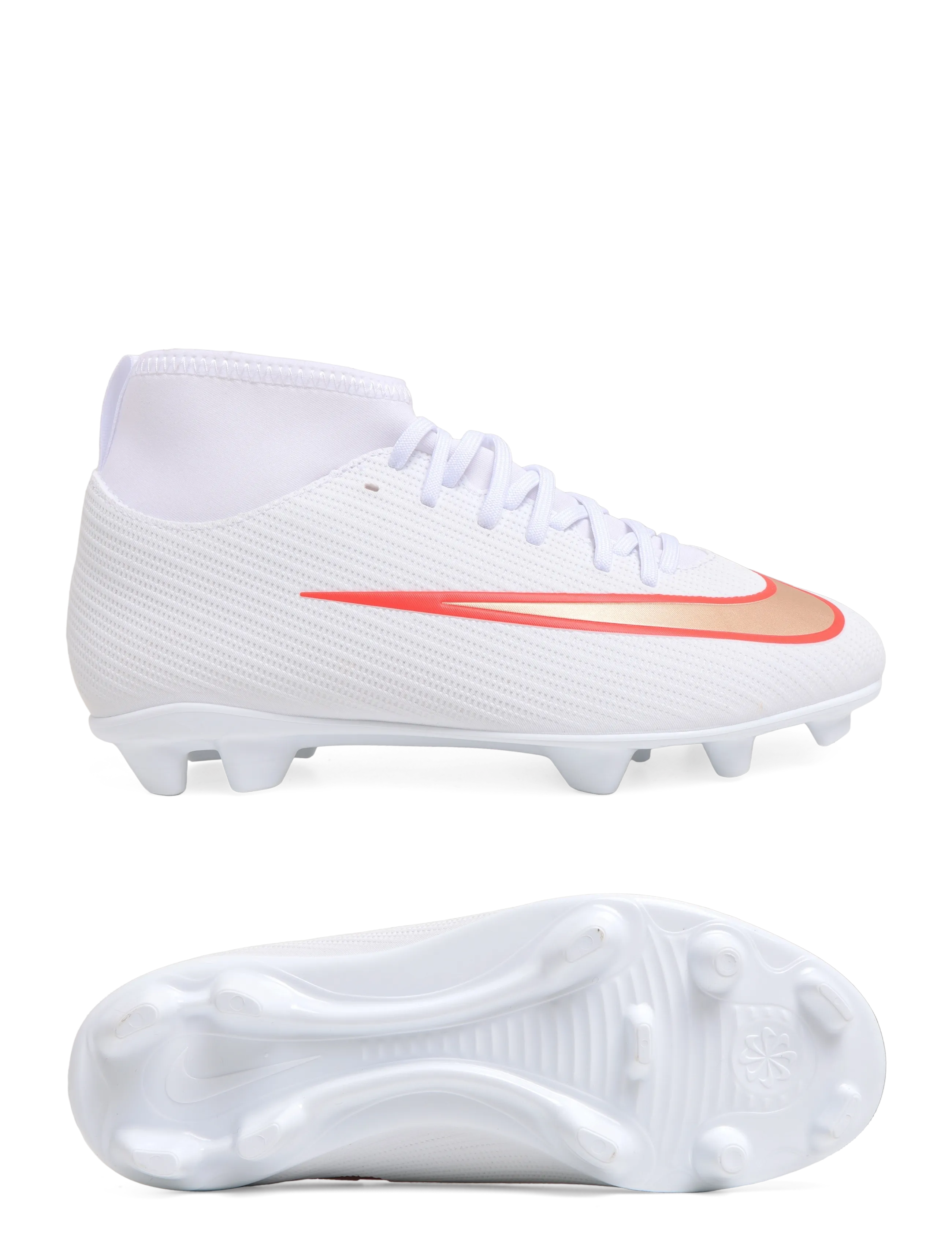 Nike JR SUPERFLY 11 CLUB FG/MG - Teens 35-44 - WHITE/BLUR-BRIGHT CRIMSON / white