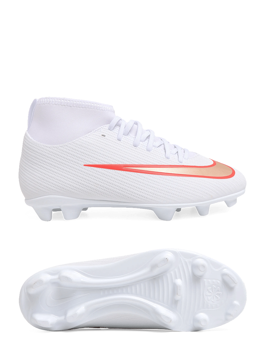 Nike - JR SUPERFLY 11 CLUB FG/MG - fodboldstøvler - white/blur-bright crimson - 0