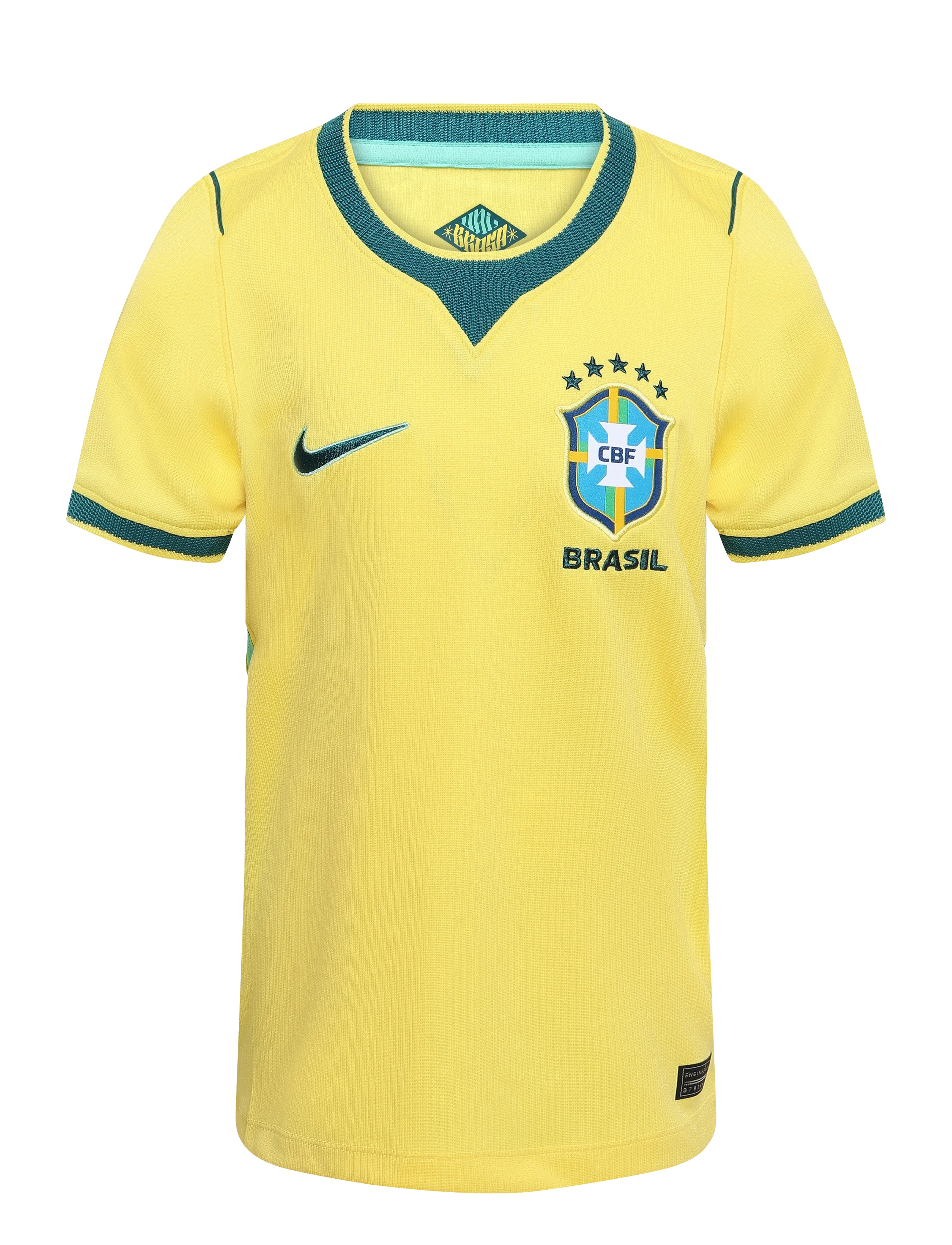 Nike Brazil Cbf Youth Home Jersey Nike, 137-147, Yellow, T-Shirts > Fodboldtrøjer, Børn