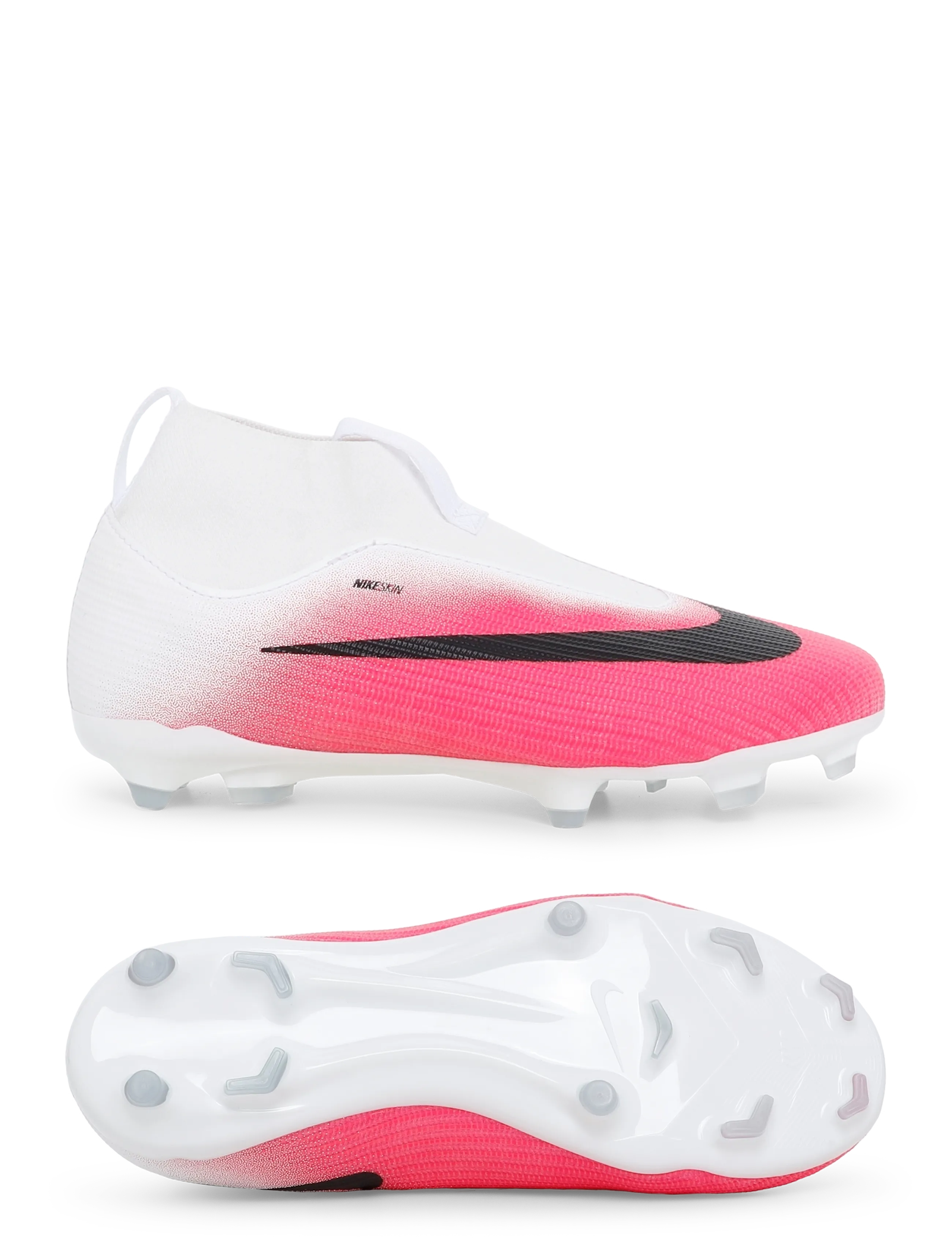 Nike Jr Superfly 11 Academy Fg/Mg T, Børn, Børne Sok Fodboldstøvler, Hvid, Str: 4.5 Y