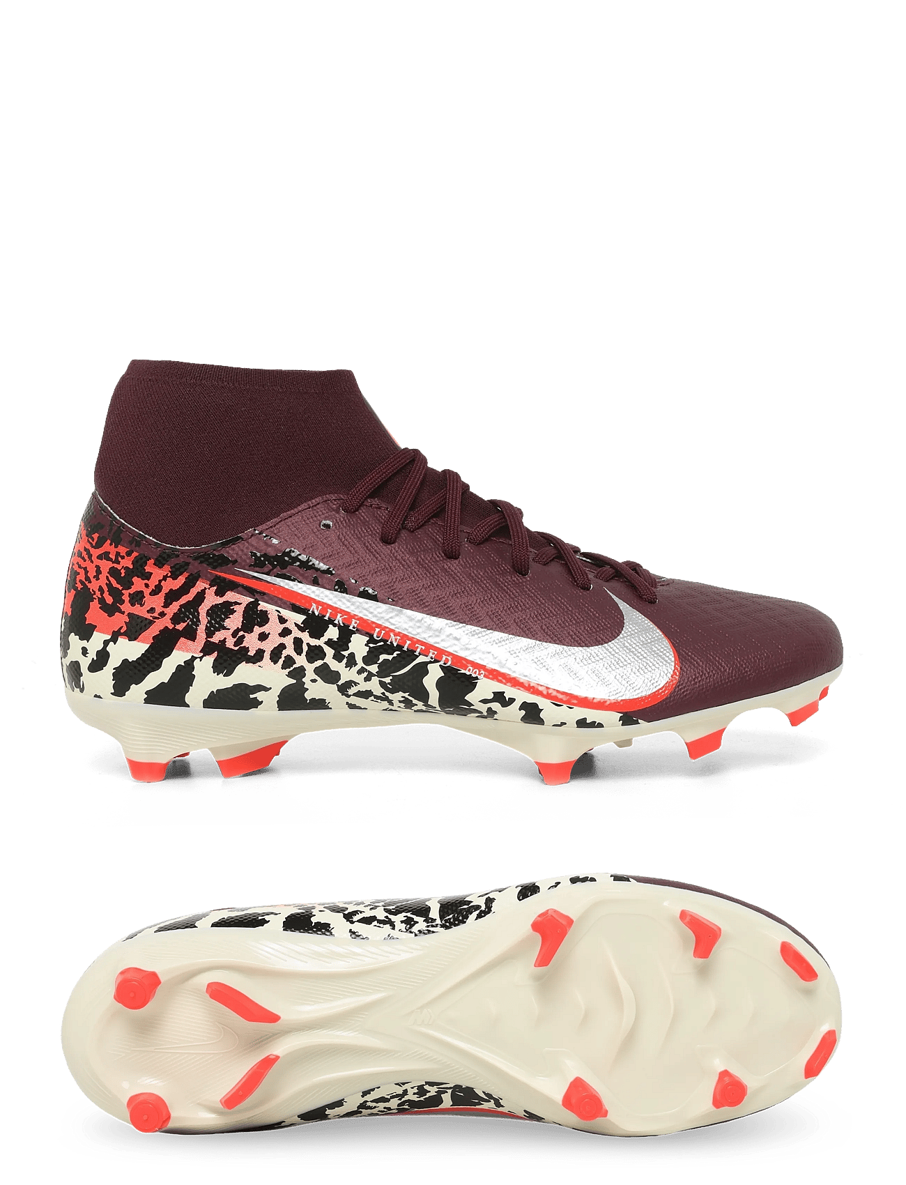 Air Zoom Mercurial Superfly 10 Academy MG United - Bordeaux/Metallisk sølv/Universal Red/Grå - Multi Ground (MG), størrelse 43