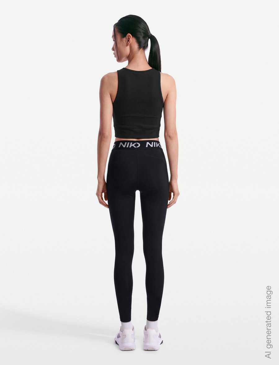 Nike - W NP DF 365 MR TIGHT USM - täispikkus - black/white - 4