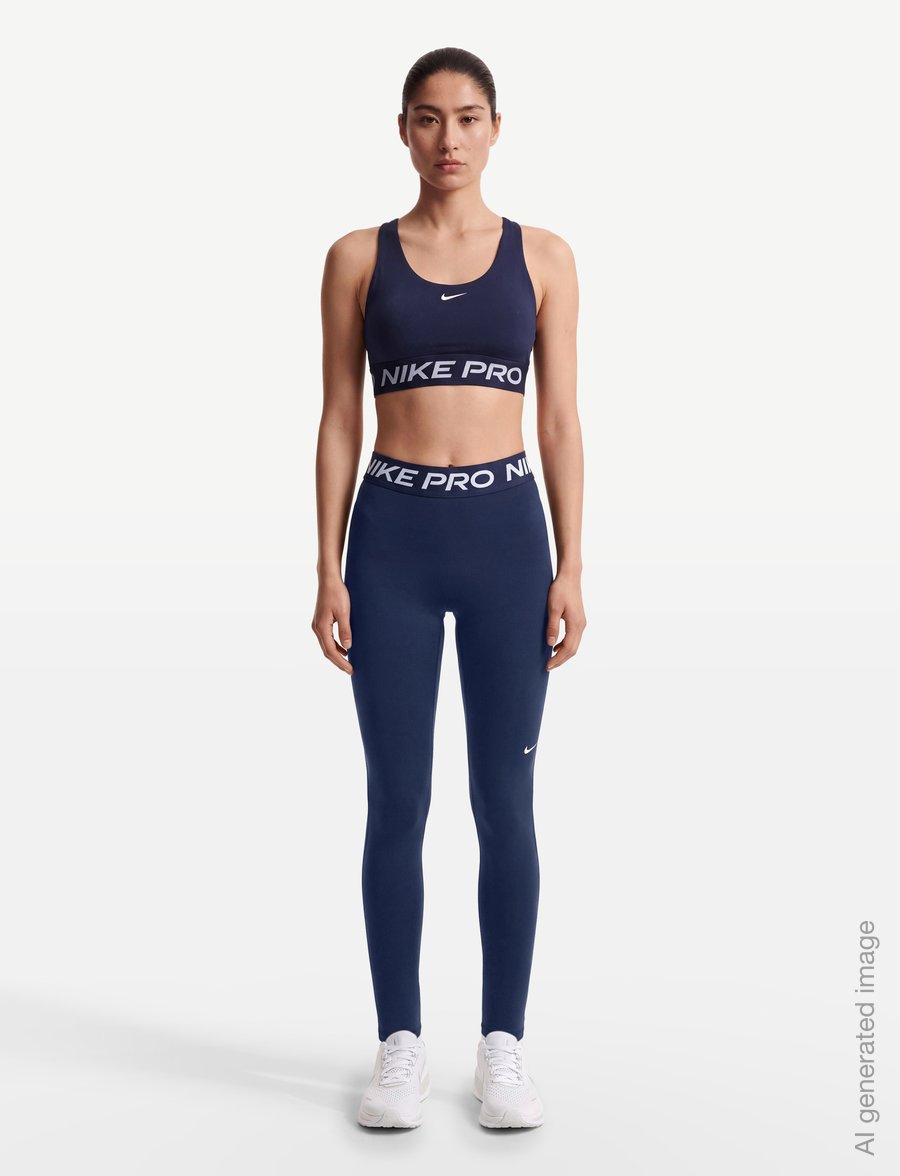 Nike - W NP DF 365 MR TIGHT USM - legginsy do ćwiczeń - midnight navy/white - 0