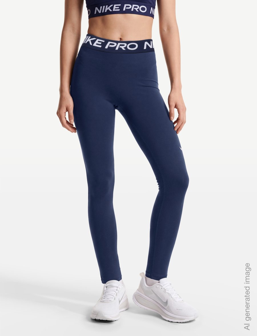 Nike - W NP DF 365 MR TIGHT USM - legginsy do ćwiczeń - midnight navy/white - 3