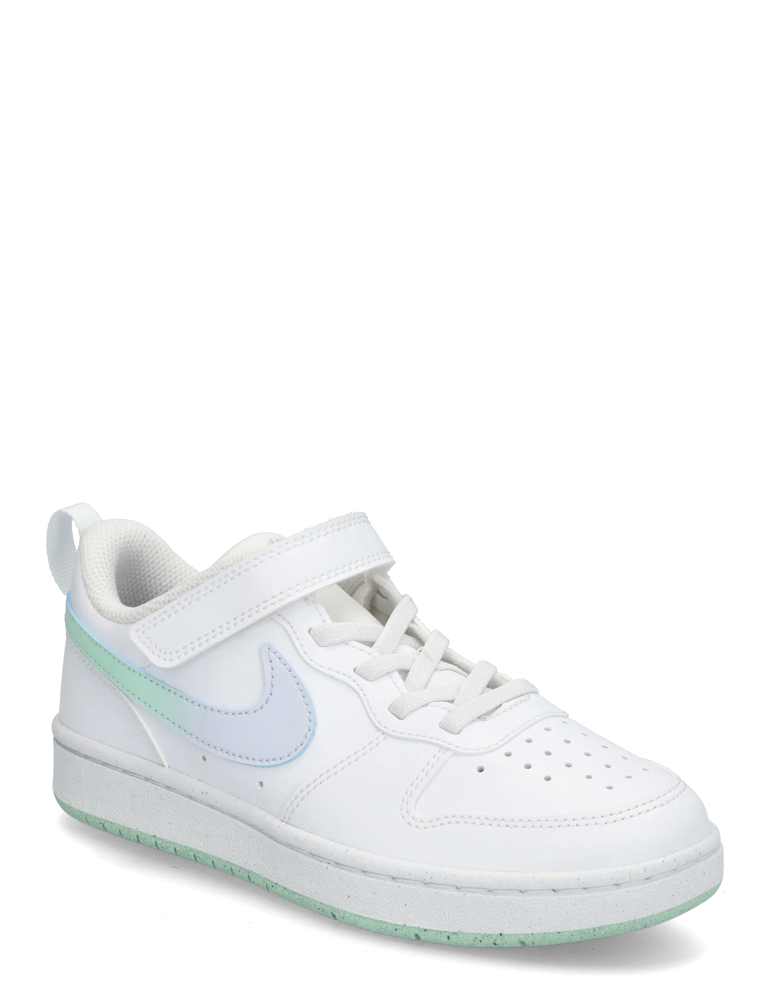 Nike COURT BOROUGH LOW FADE (PS) - Schuhe - WHITE/ARCTIC GREEN-FOOTBALL GR / white