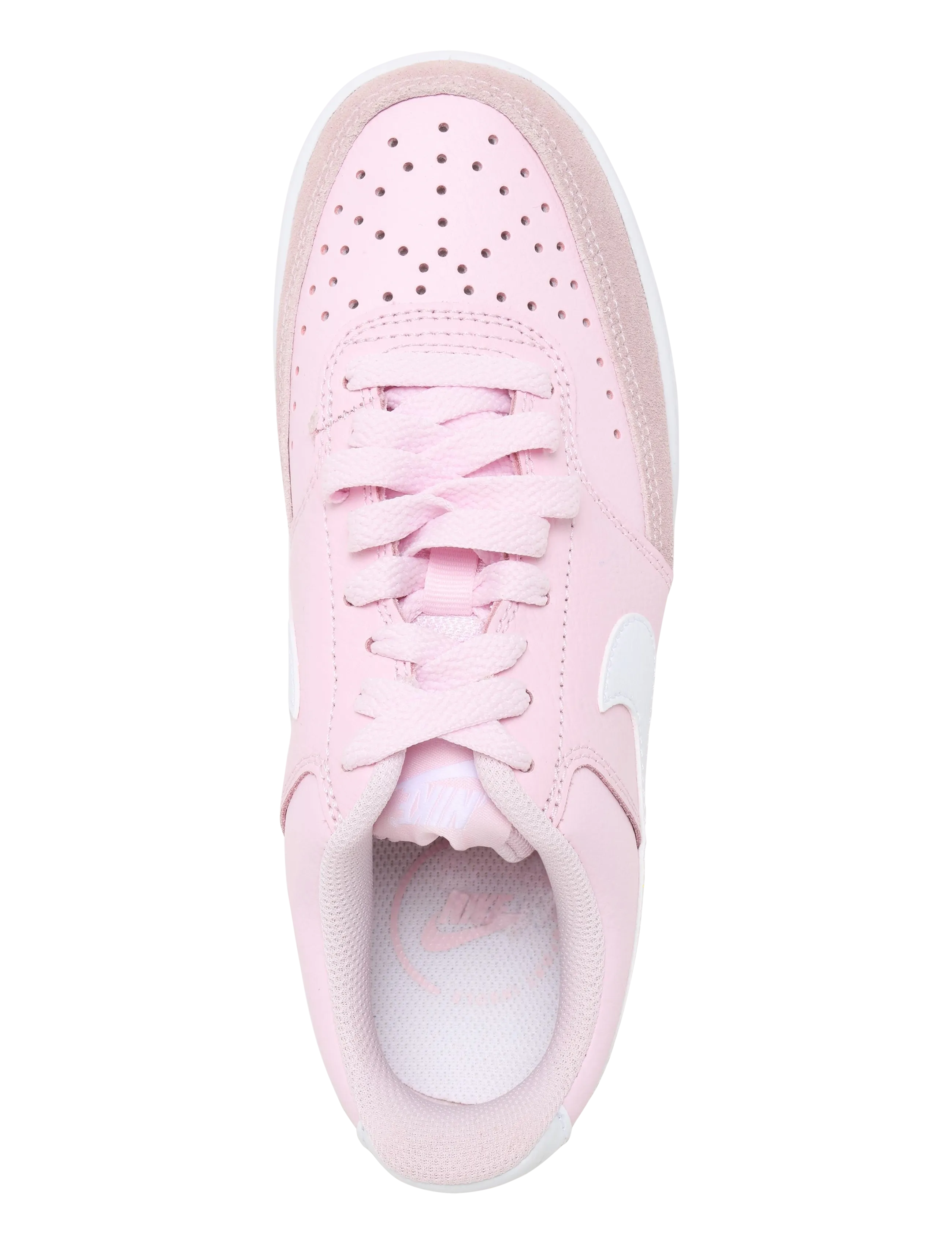 Nike - W NIKE COURT VISION LO SUEDE - lave sneakers - pink foam/white - 3