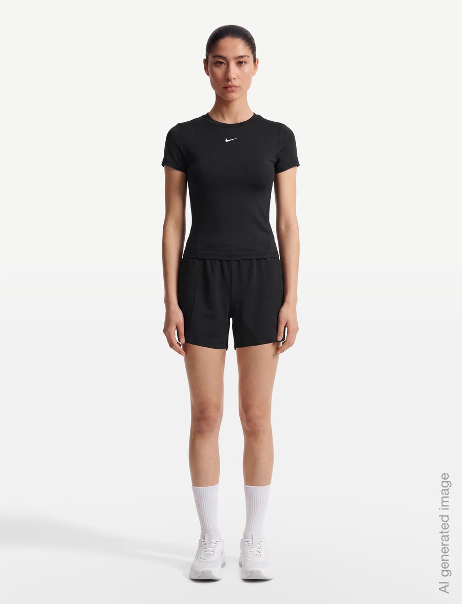 Nike - W NK ONE FITTED SS TOP - t-shirts - black/white - 0