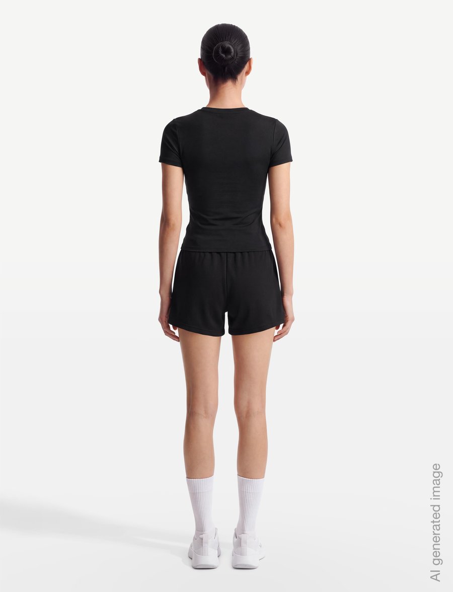 Nike - W NK ONE FITTED SS TOP - t-shirts - black/white - 4