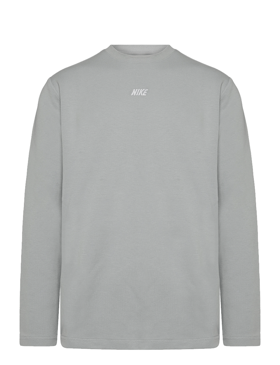 Nike - Nike Club Varsity Long Sleeved Crew - oberteile - lt smoke grey/white - 1
