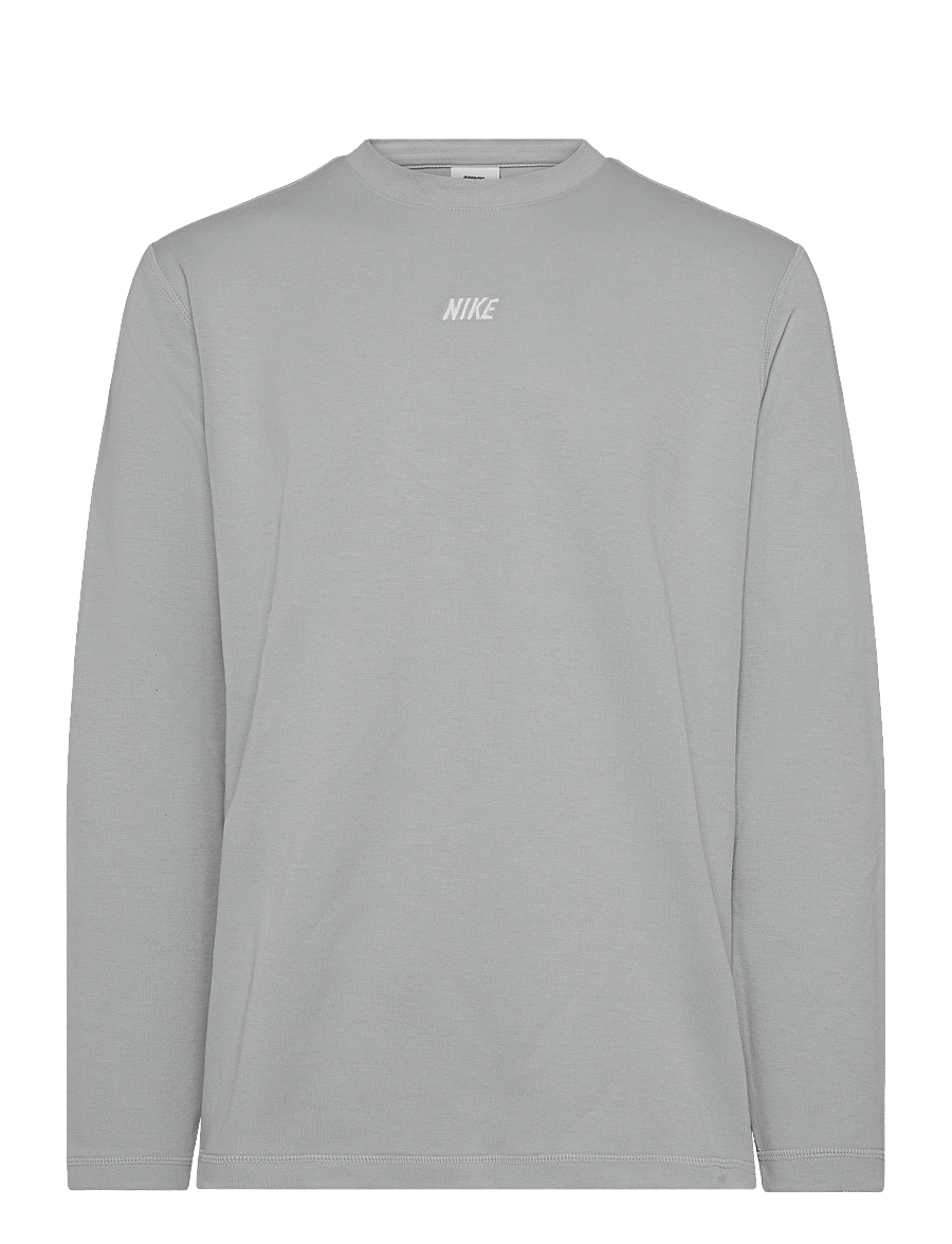 Nike - Nike Club Varsity Long Sleeved Crew - oberteile - lt smoke grey/white - 0