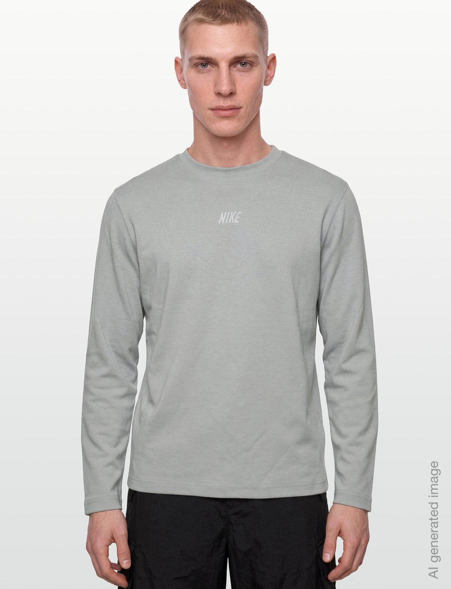 Nike - Nike Club Varsity Long Sleeved Crew - Överdelar - lt smoke grey/white - 3