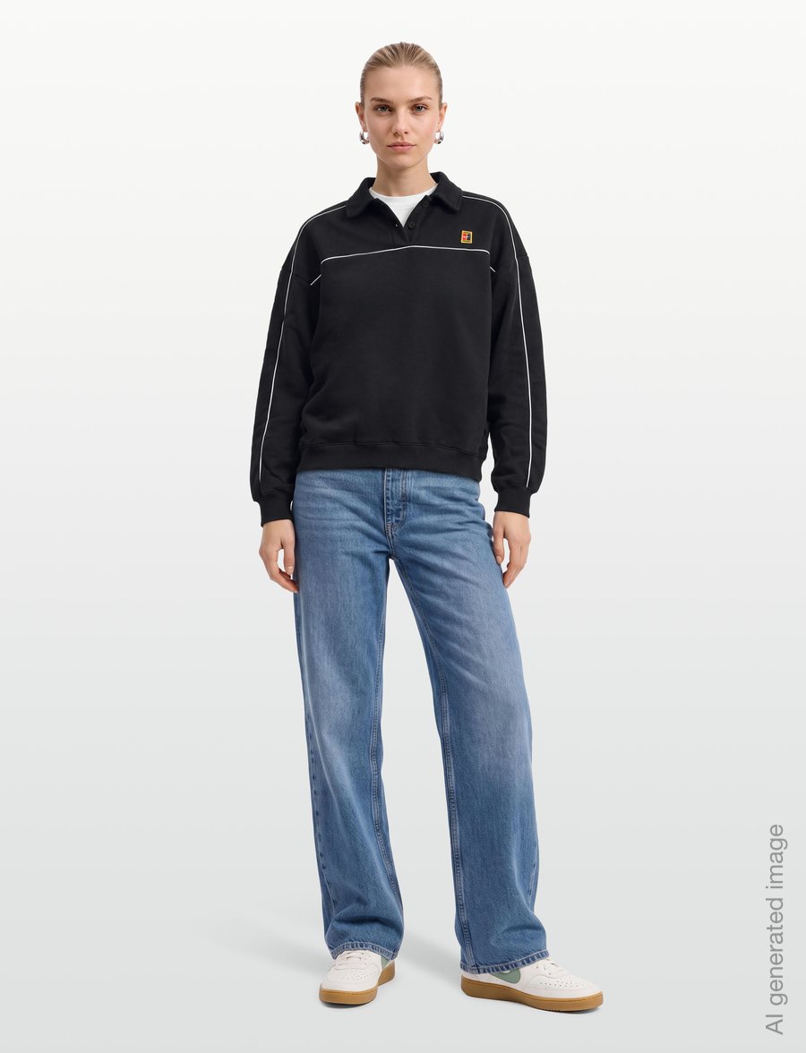 Nike - W NKCT CRT CLTN LS FLC TOP - sweatshirts - black - 0