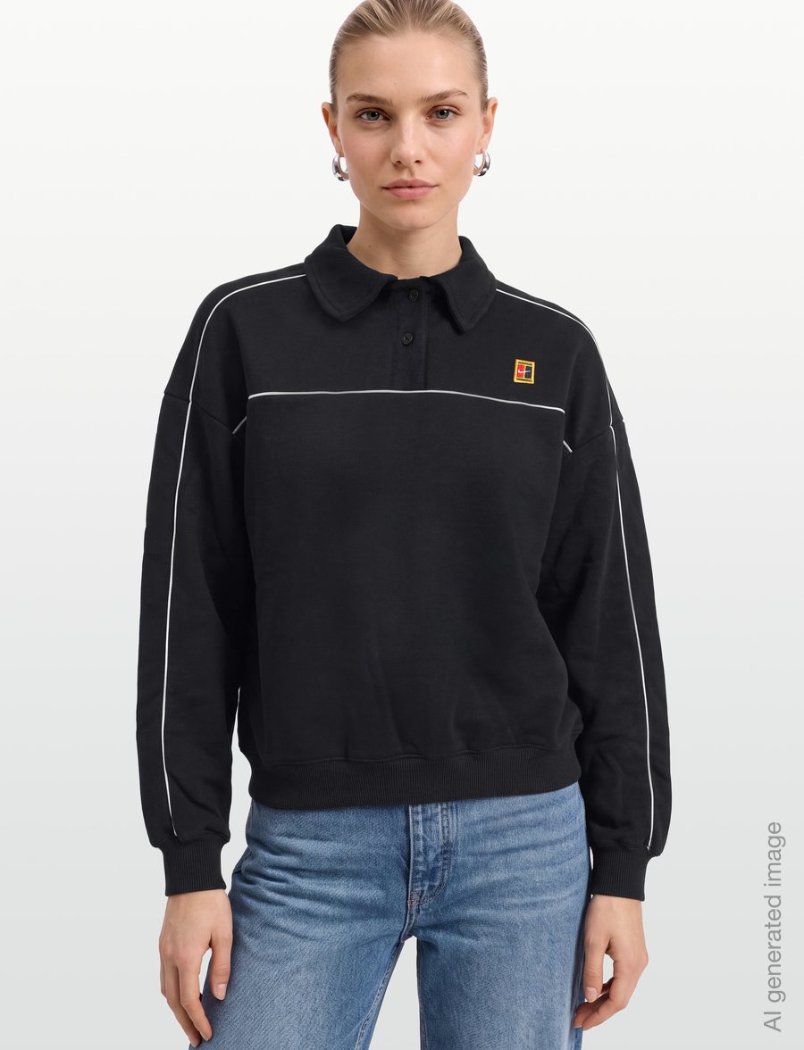 Nike - W NKCT CRT CLTN LS FLC TOP - sweatshirts - black - 3
