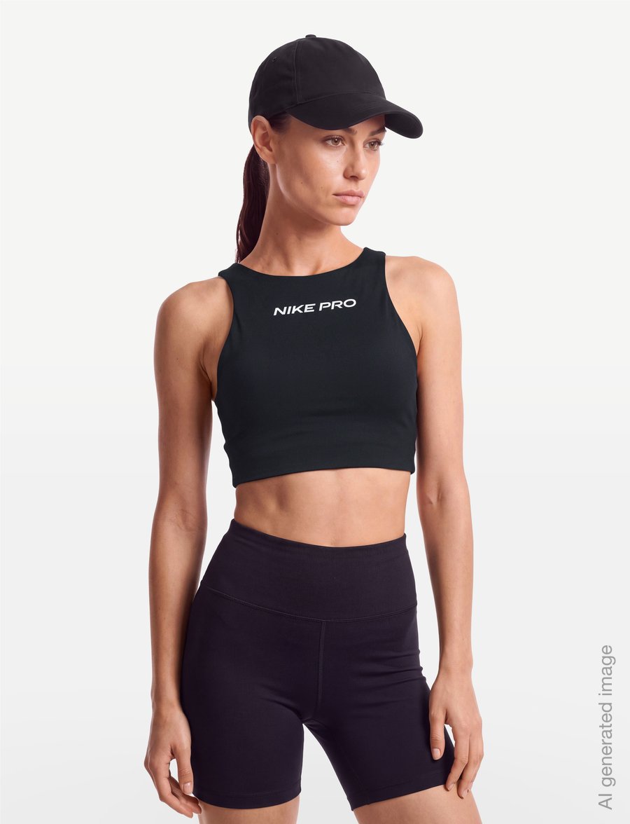 Nike - W NP DF SCULPT HN PAD LL BRA - sport-bhs - black/white - 3