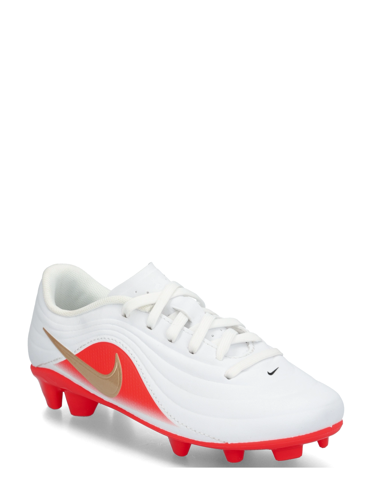 Nike JR TIEMPO MAESTRO CLB FG/MG LK - Fodbold - WHITE/BLUR-BRIGHT CRIMSON / white