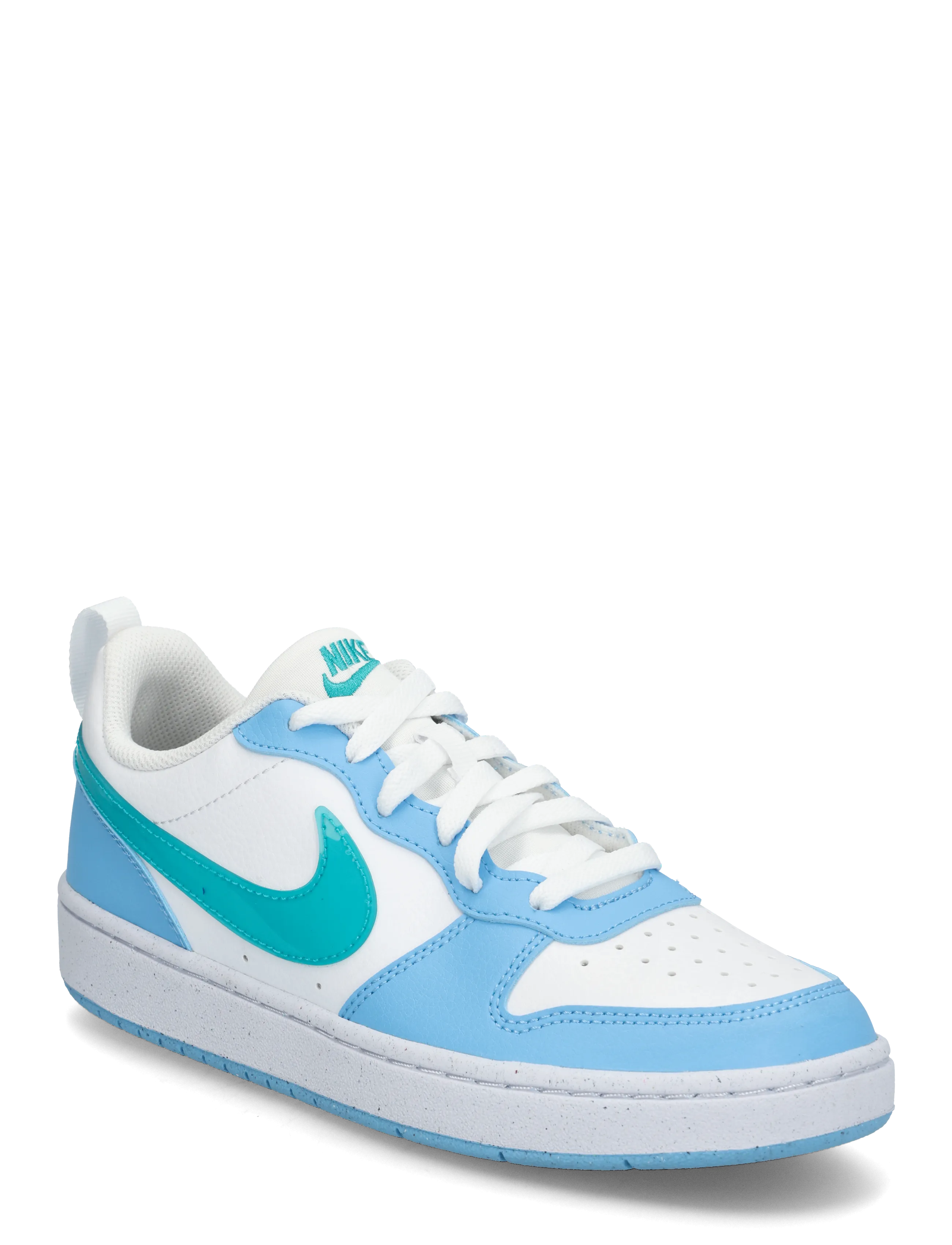 Nike COURT BOROUGH LOW JES (GS) - Sneakers - WHITE/ENERGY-FOOTBALL BLUE / white