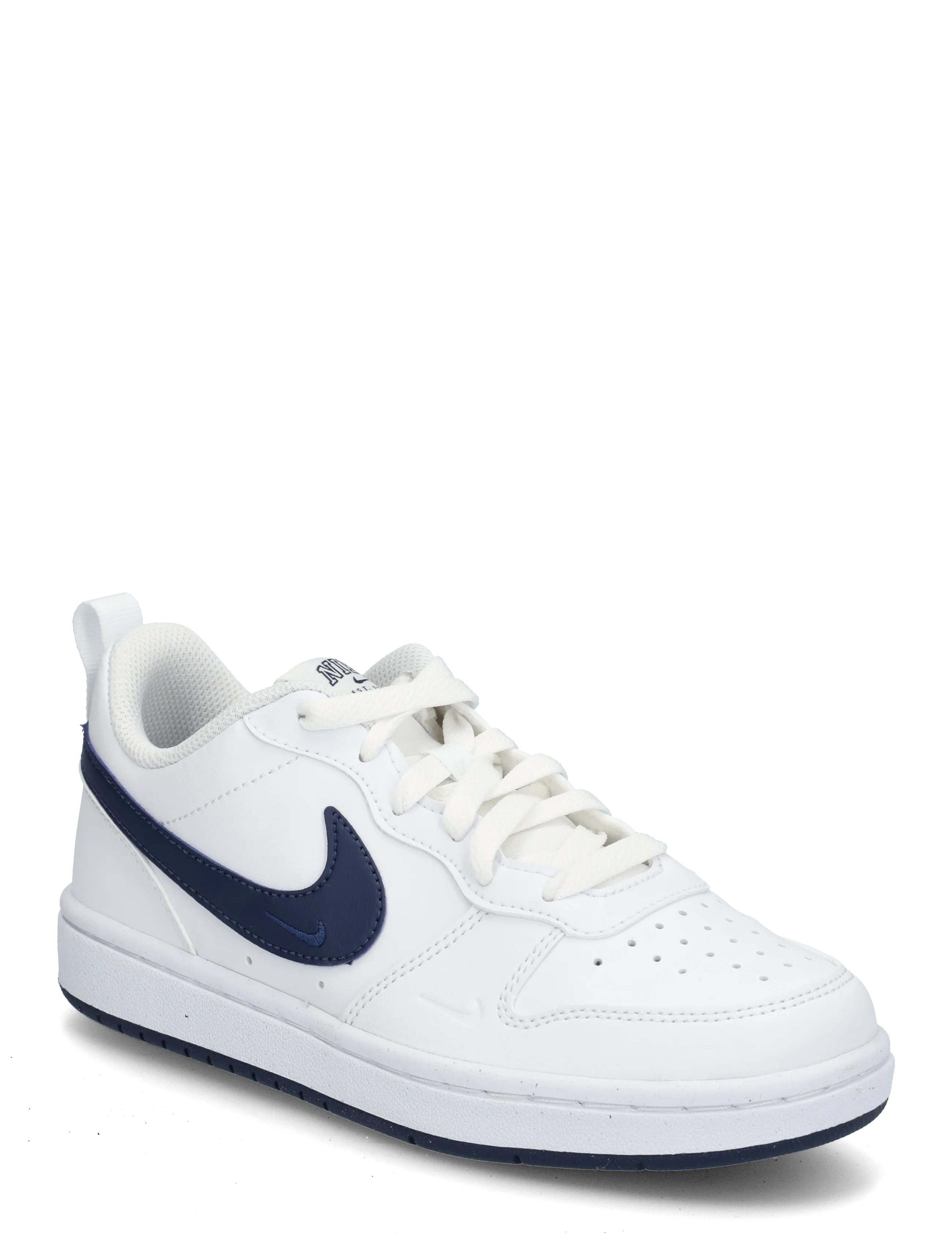 Nike COURT BOROUGH LOW BRND (GS) - Schuhe - WHITE/MIDNIGHT NAVY / white