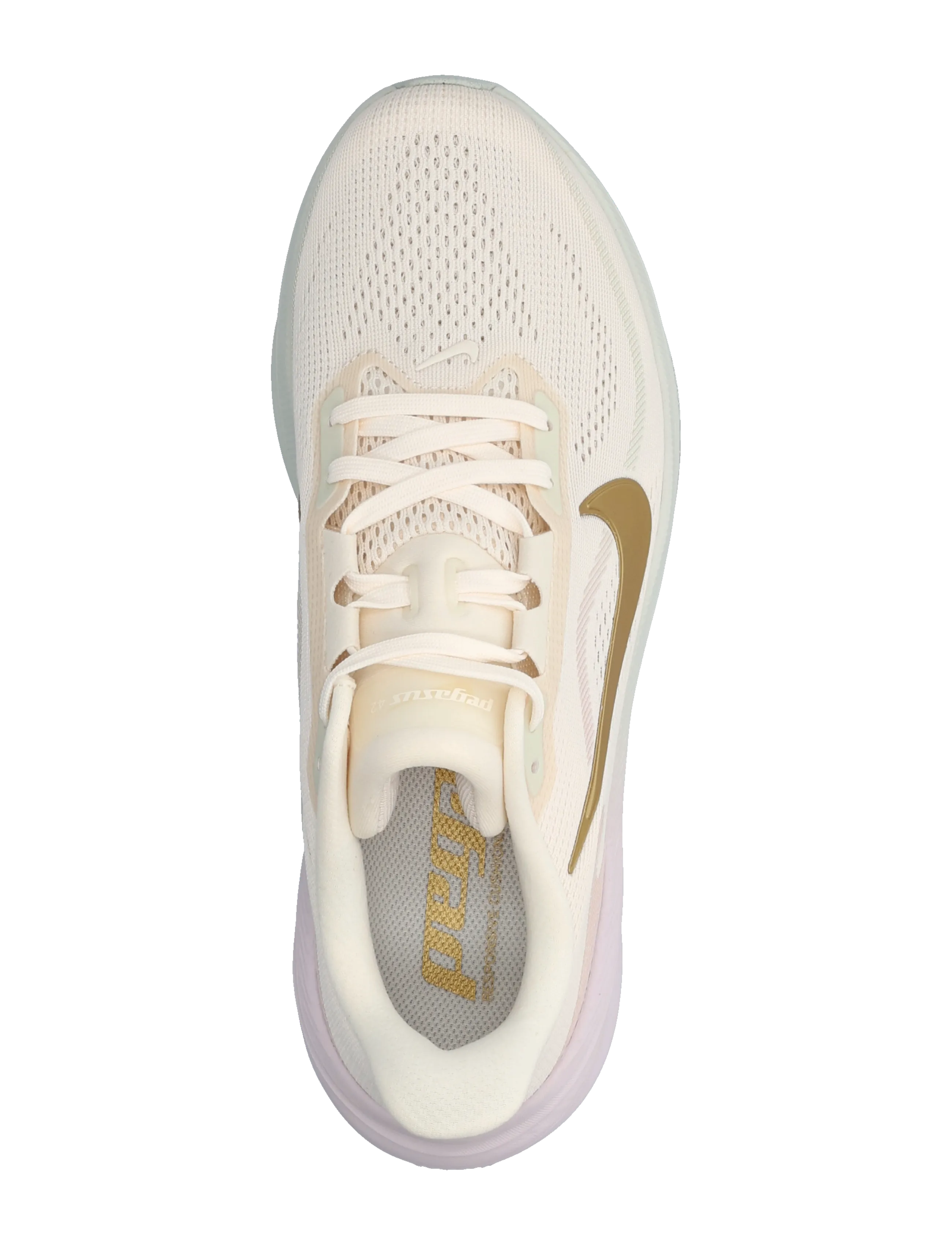 Nike - W AIR ZOOM PEGASUS 42 - herbstersparnisse - chalk/metallic gold-spruce aur - 3