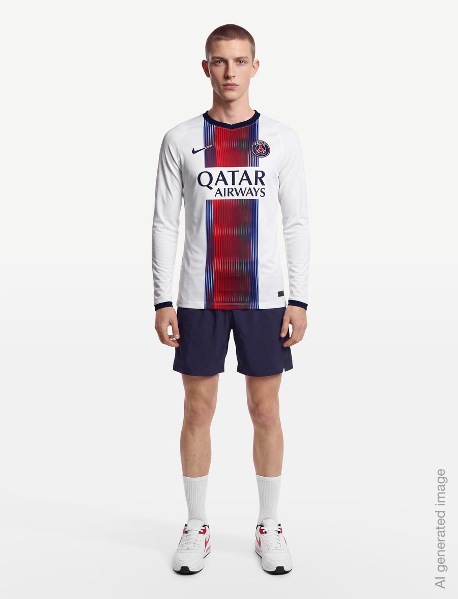 Nike - Paris Saint-Germain Nike Dri Fit Away Jersey Long-sleeved 26/27 - fußballoberteile - white/college navy/college nav - 0