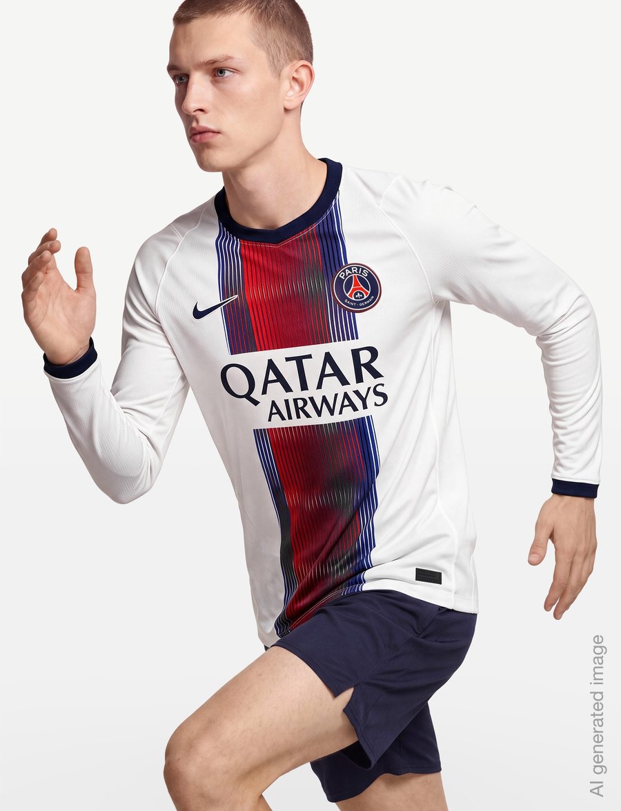 Nike - Paris Saint-Germain Nike Dri Fit Away Jersey Long-sleeved 26/27 - fußballoberteile - white/college navy/college nav - 3
