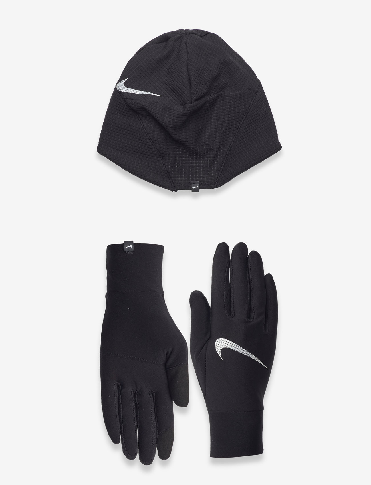 NIKE Equipment - NIKE M ESSENTIAL HAT AND GLOVE SET - löputrustning - black/black/silver - 0