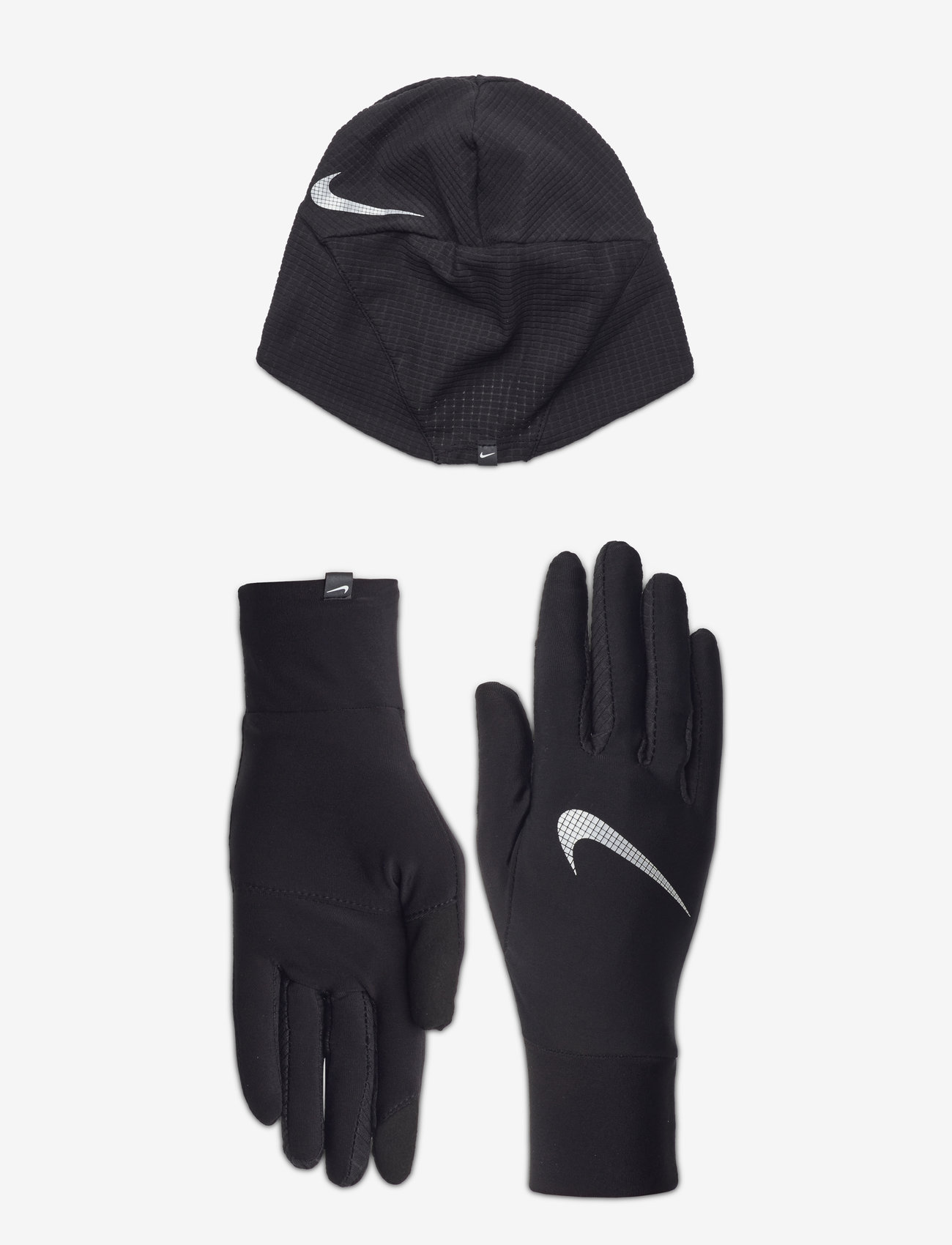 NIKE Equipment - NIKE W ESSENTIAL HAT AND GLOVE SET - pirštinės su pirštais - black/black/silver - 0