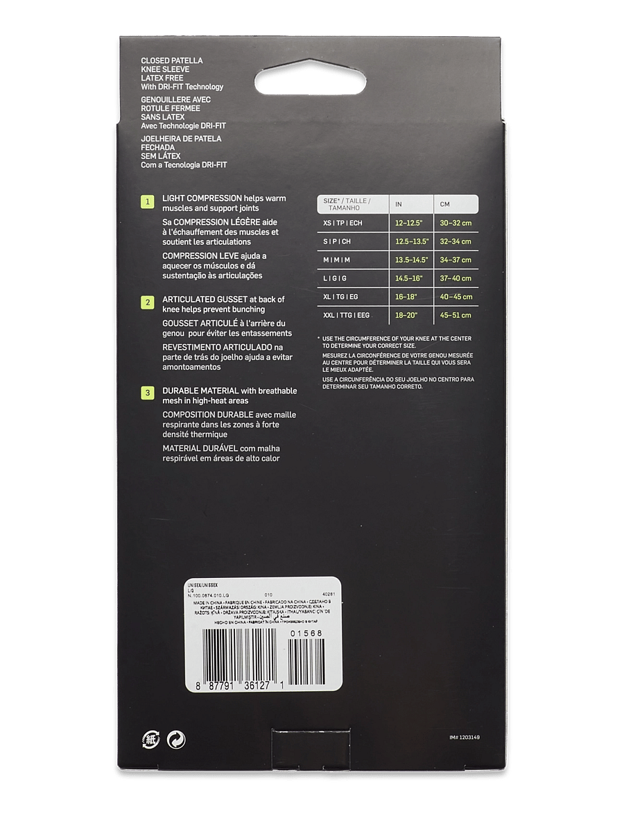 NIKE Equipment - NIKE PRO CLOSED PATELLA KNEE SLEEVE 3.0 - knestøtte - black/white - 4