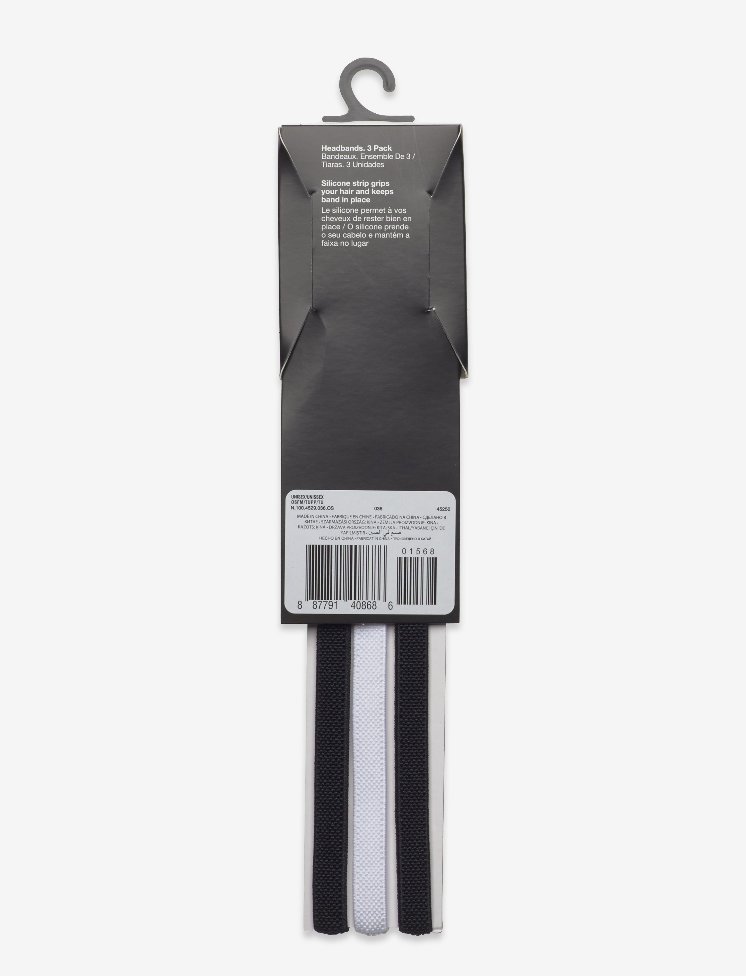 NIKE Equipment - NIKE ELASTIC HEADBANDS 2.0 3 PK - headbands - black/white/black - 1
