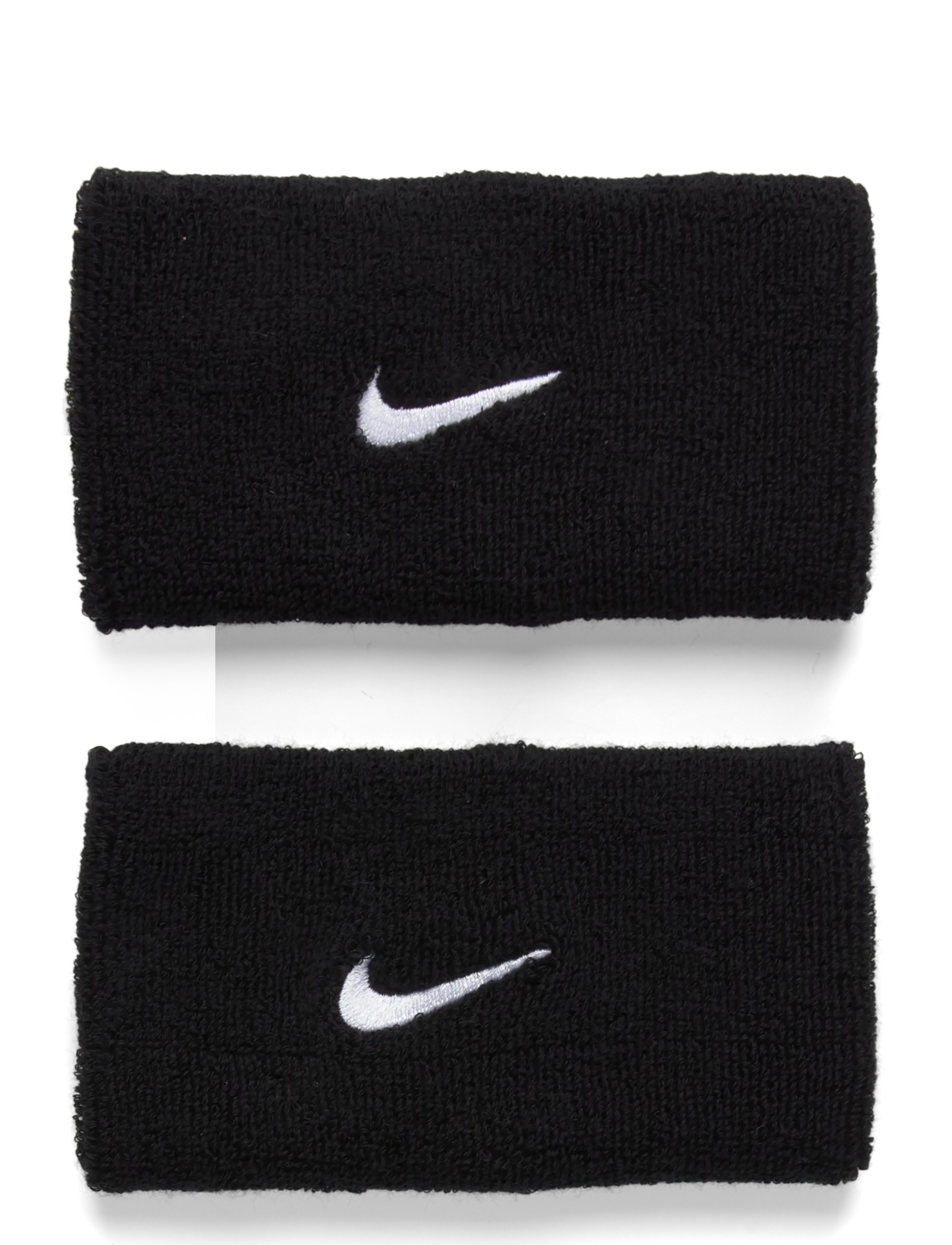NIKE Equipment NIKE SWOOSH CLASSIC DOUBLEWIDE WRISTBANDS 2PK - Riešo raiščiai - BLACK/WHITE / black